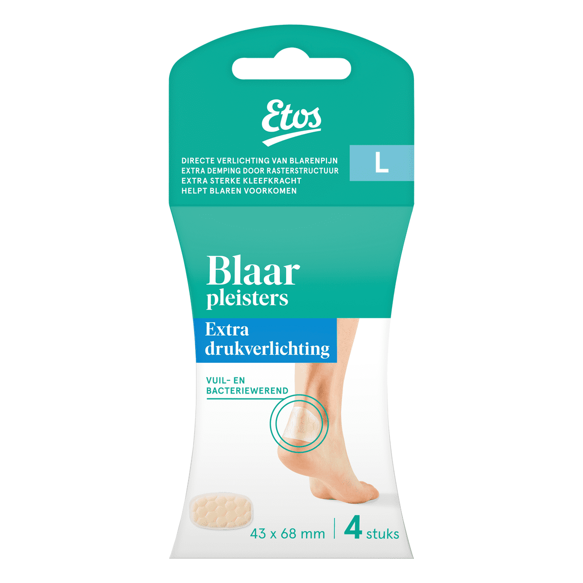 Etos Blaarpleisters L Extra drukverlichting 43 x 68 MM