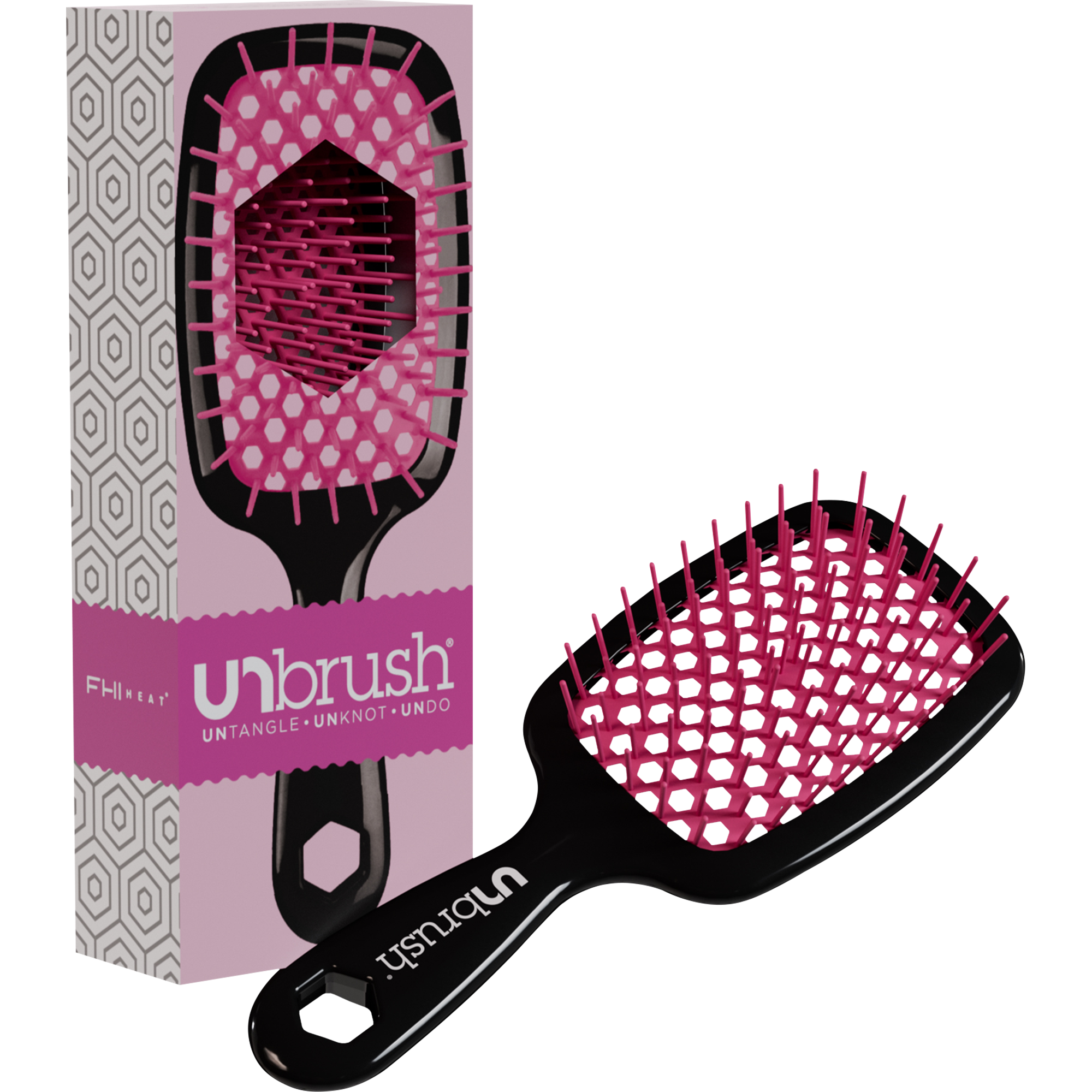 UNbrush Detangling Hair Brush Cherry Blossom Pink 1 stuk