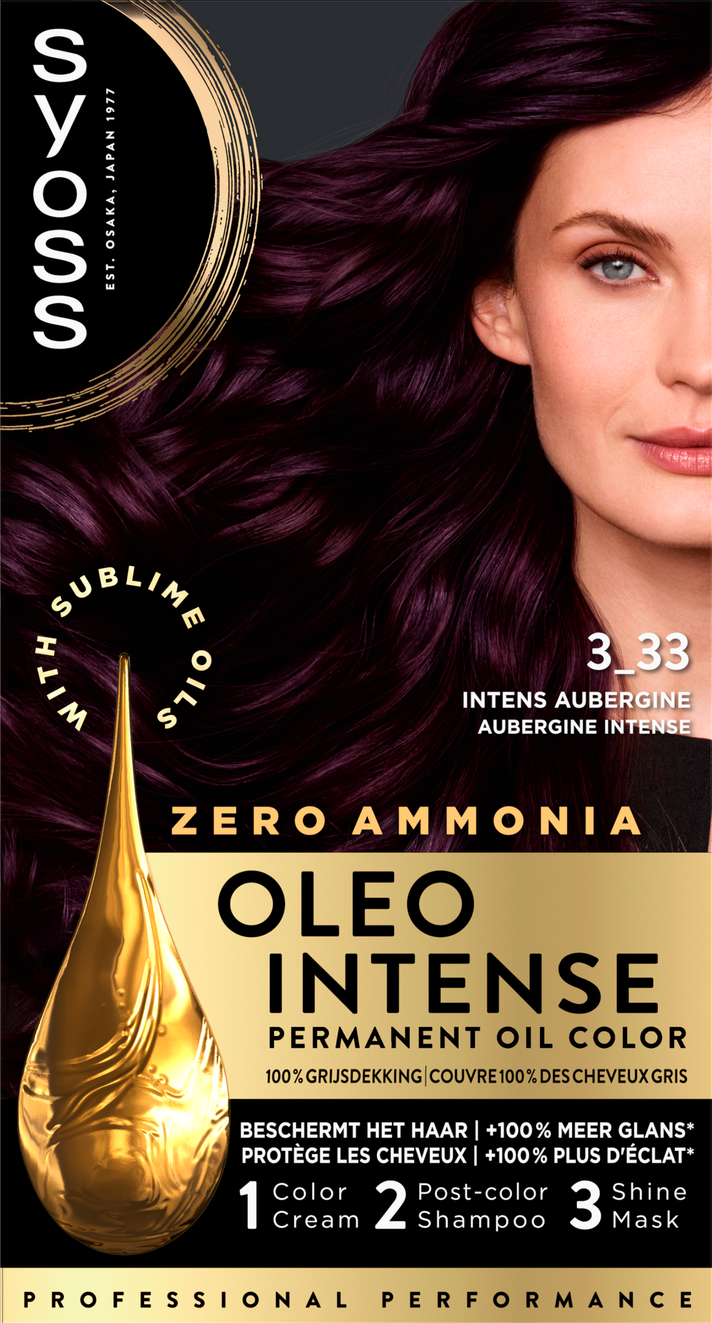 Syoss Oleo Intense Permanente Haarkleuring 3-33 Intense Aubergine / Aubergine Intense