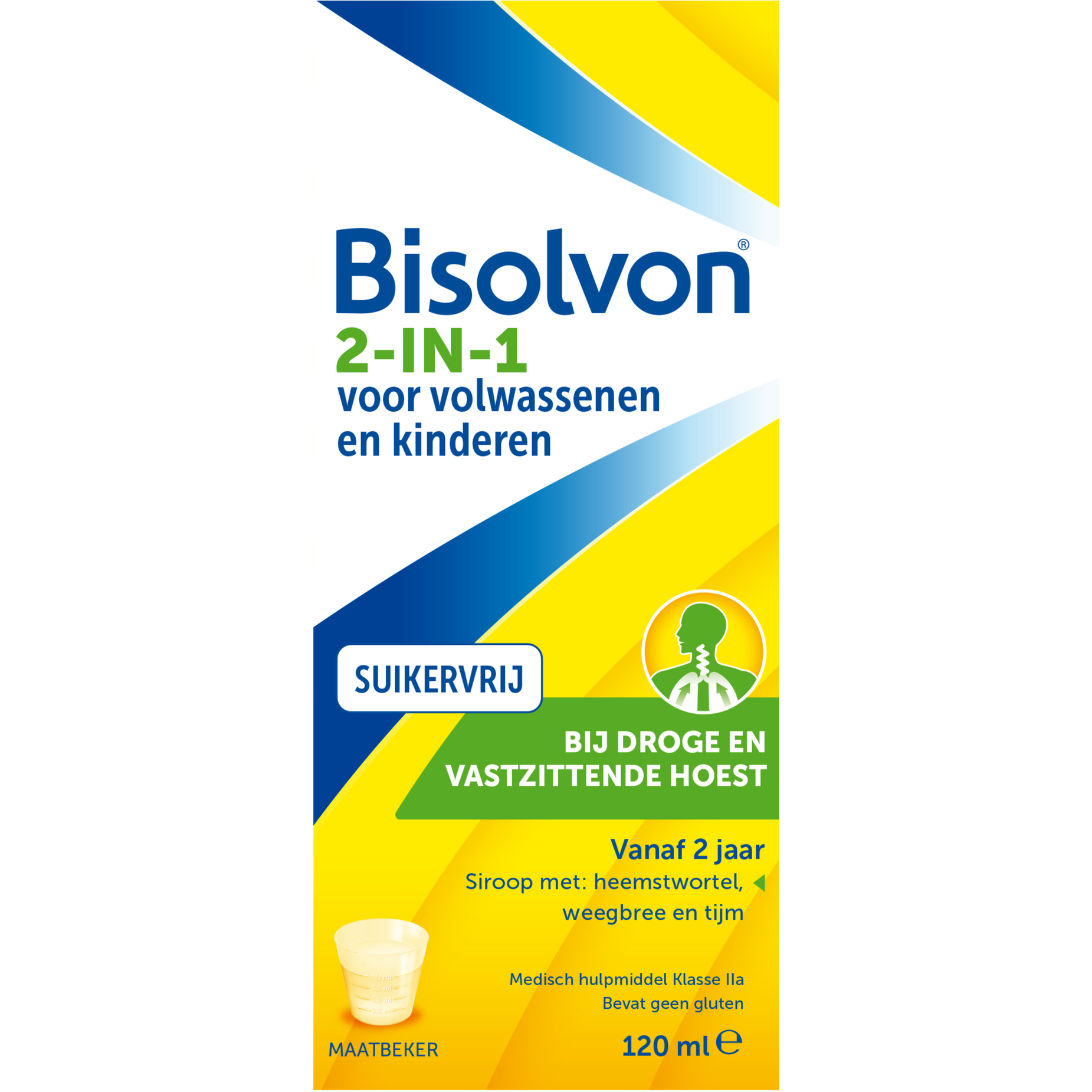 Bisolvon 2-In-1 Bij Droge En Vastzittende Hoest Suikervrij 120 ML