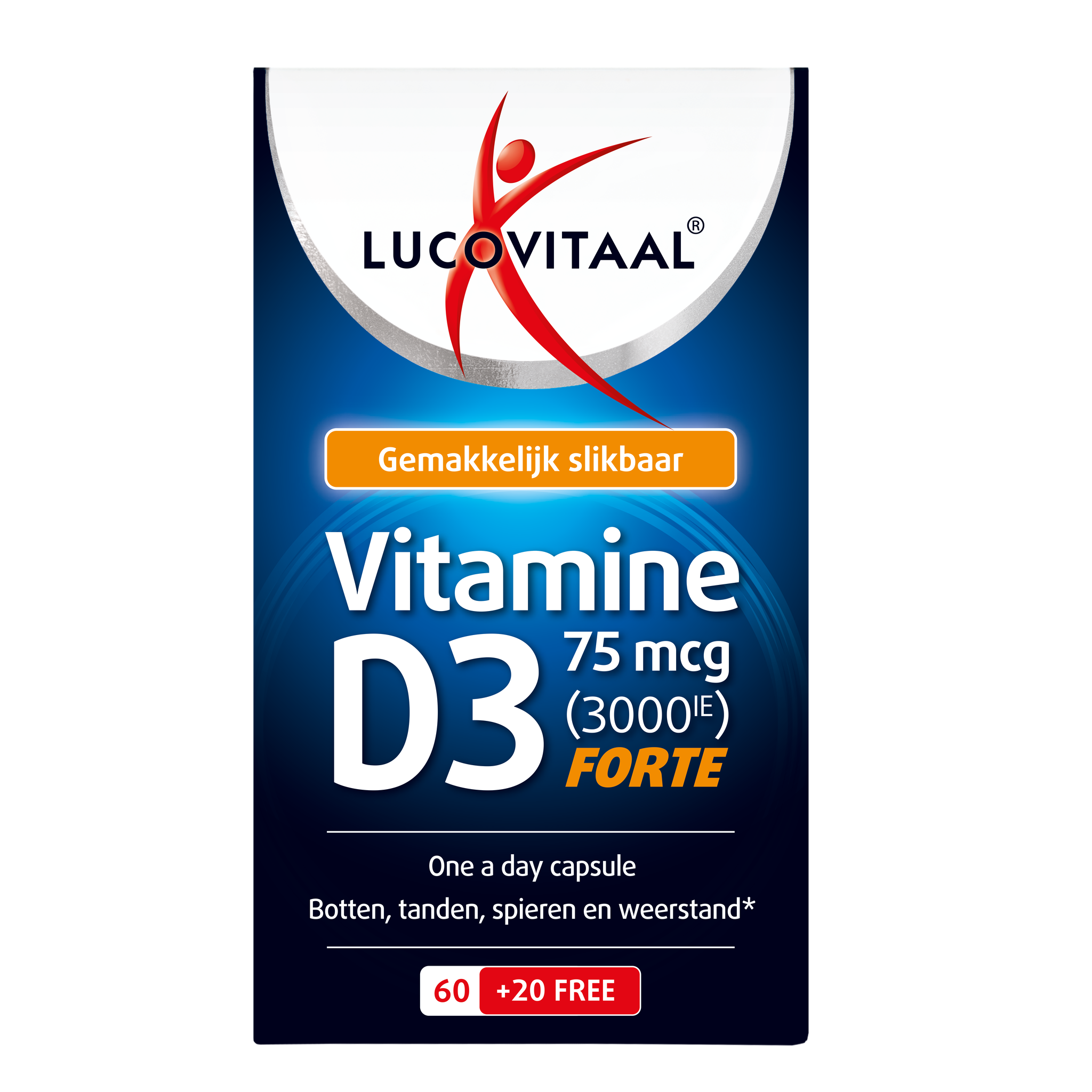 Lucovitaal Vitamine D3 75 MCG (3000IE) Forte Capsules 80 stuks