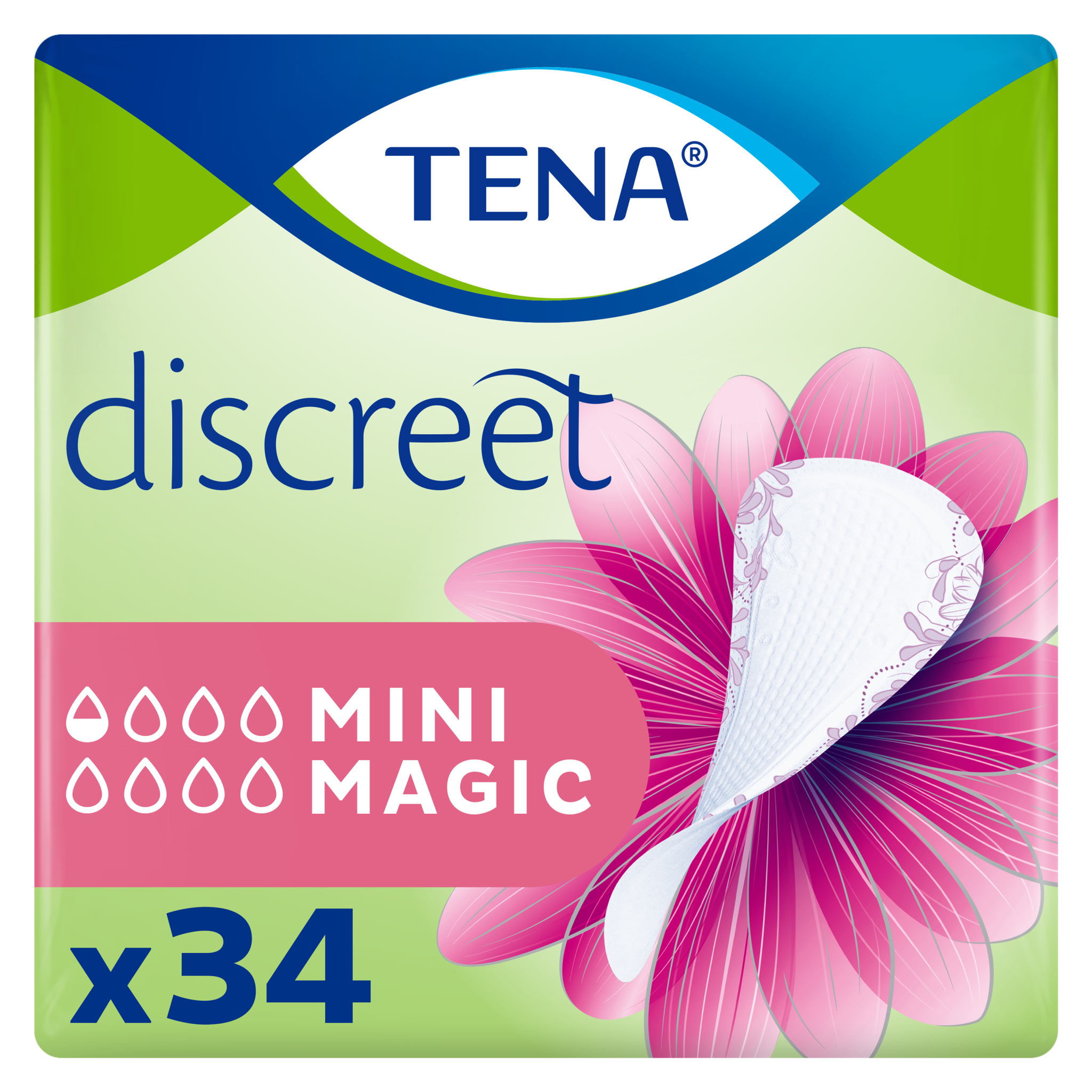 TENA Discreet Mini Magic Incontinentie Inlegkruisjes 34 stuks