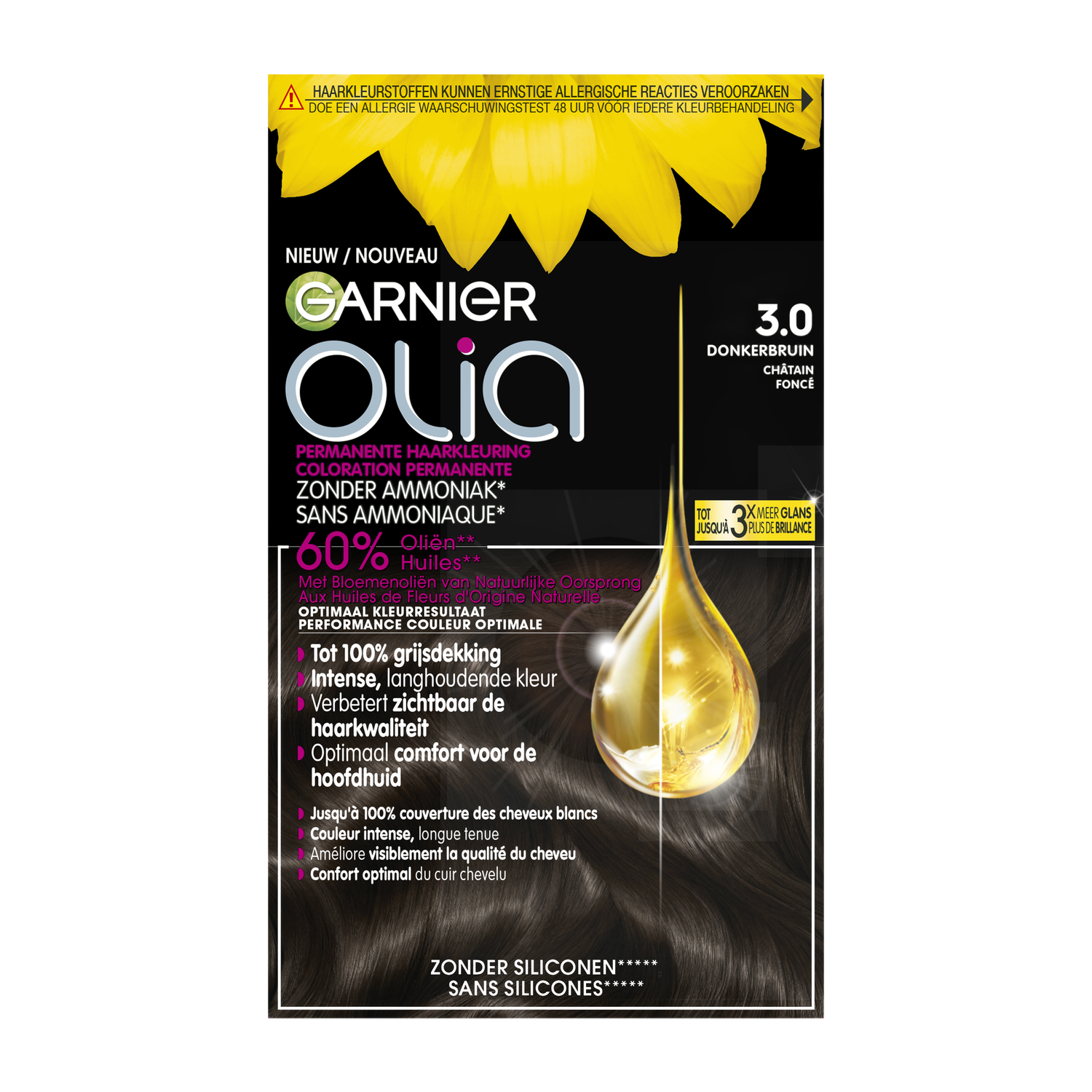 Garnier Olia Permanente Haarverf 3.0 Donkerbruin