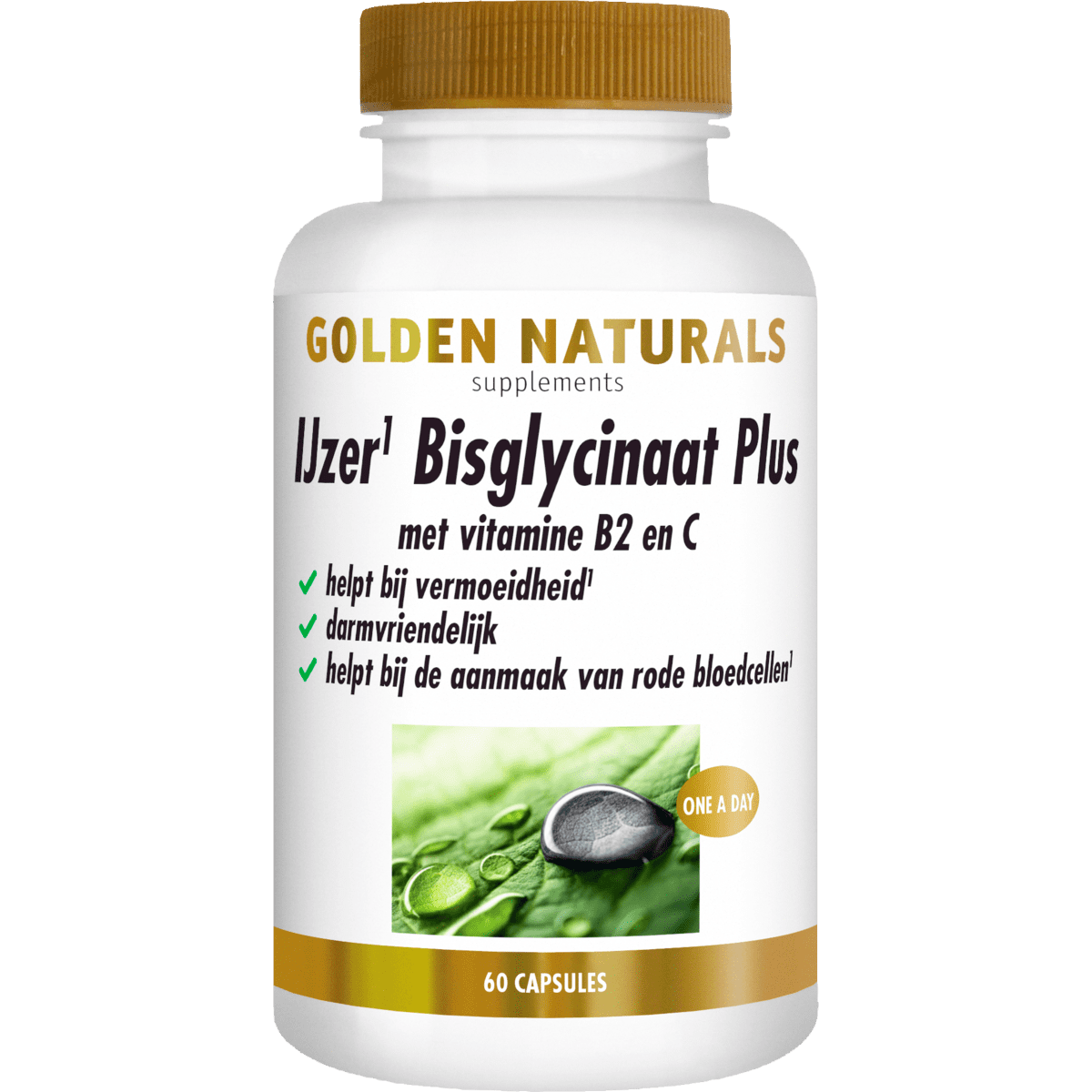 Golden Naturals Ijzer Bisglycinaat Plus Capsules 60 stuks