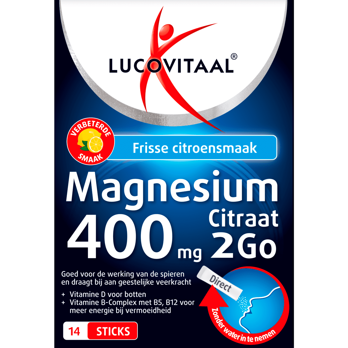 Lucovitaal Magnesium 400mg Citraat 2GO 14 EA Etos