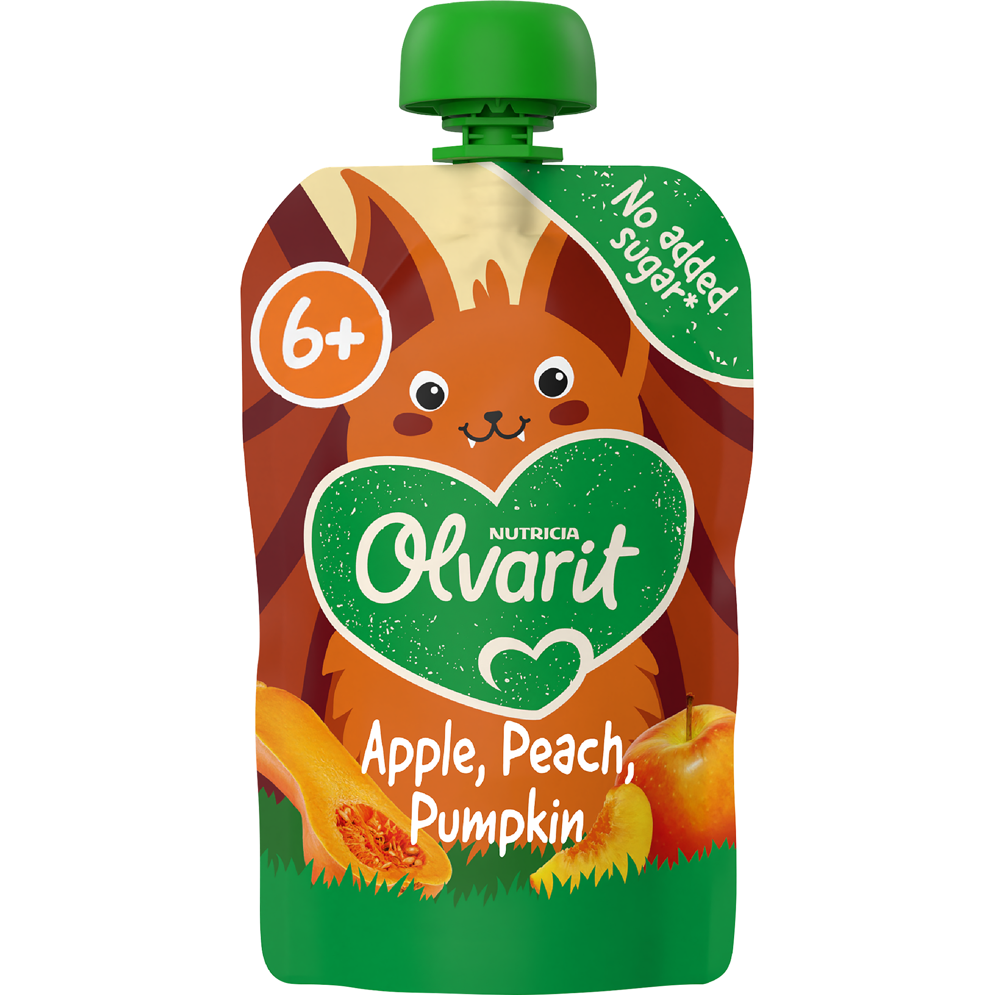Olvarit Knijpfruit Appel Perzik Pompoen 6+ Maanden 100 gram