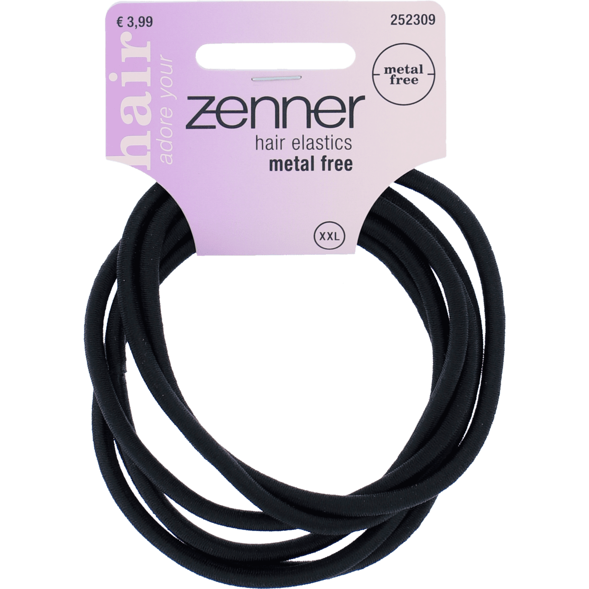 Zenner Haarelastiek MF XL Zwart 6 stuks