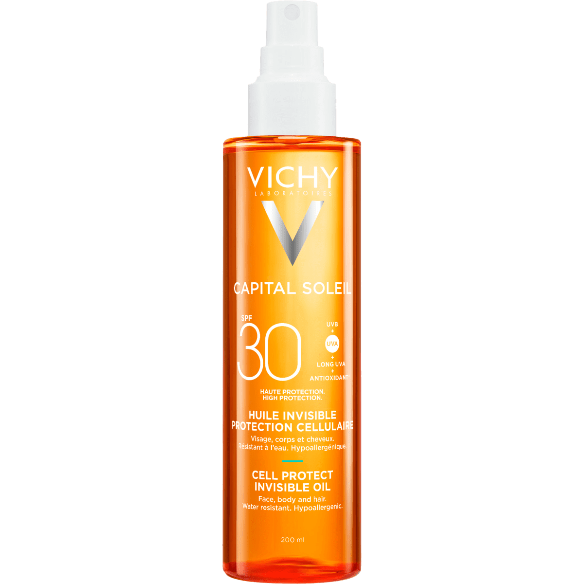 Vichy Capital Soleil Cell Protect Onzichtbare Zonnebrand Olie SPF30 200 ML