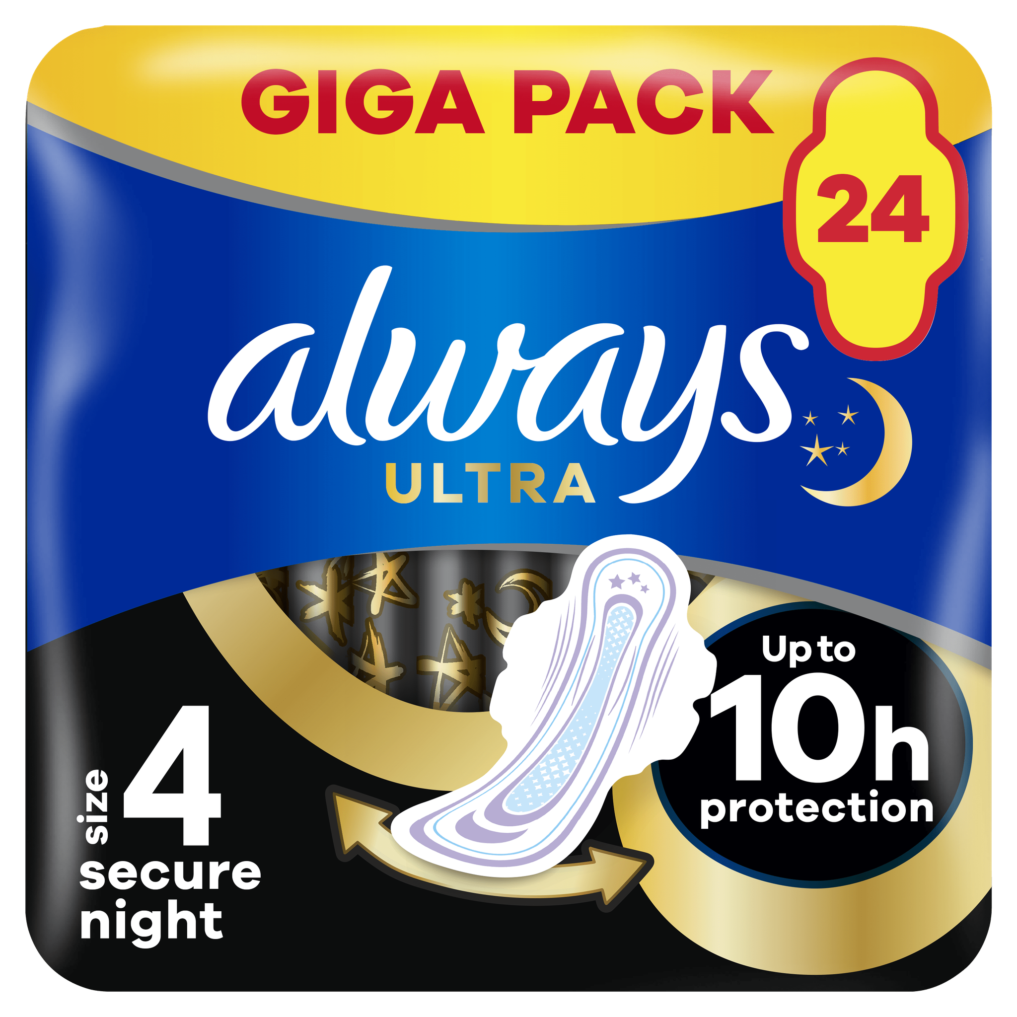 Always Maandverband Ultra Secure Night Wings Giga Pack 24 stuks