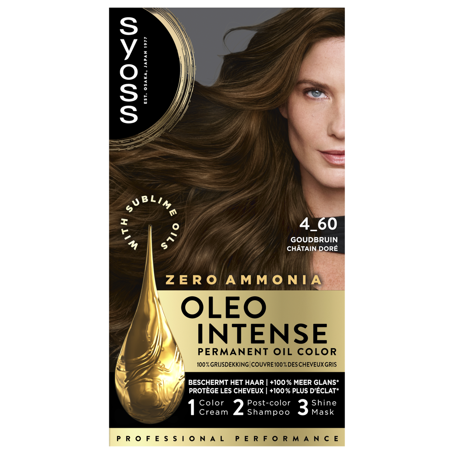 Syoss Oleo Intense Permanente Haarkleuring 4-60 Goudbruin/Châtain Doré