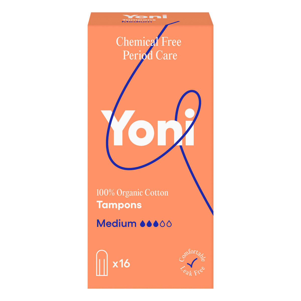 Yoni Tampons Medium 100% Biologisch Katoen 16 stuks