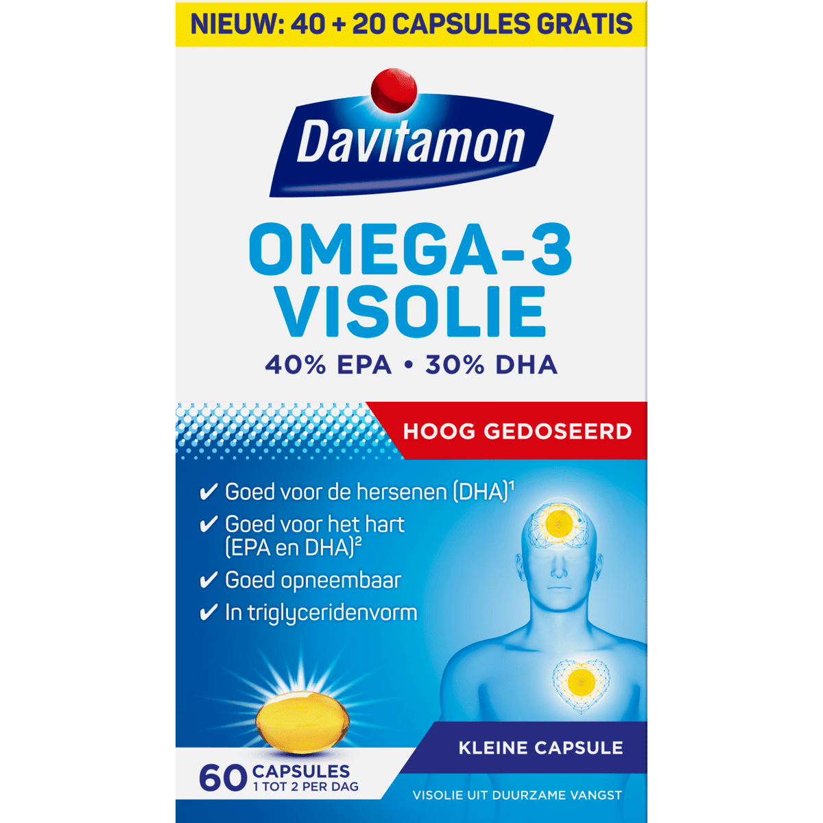 Davitamon Omega3 Visolie 60 capsules 60 EA Etos