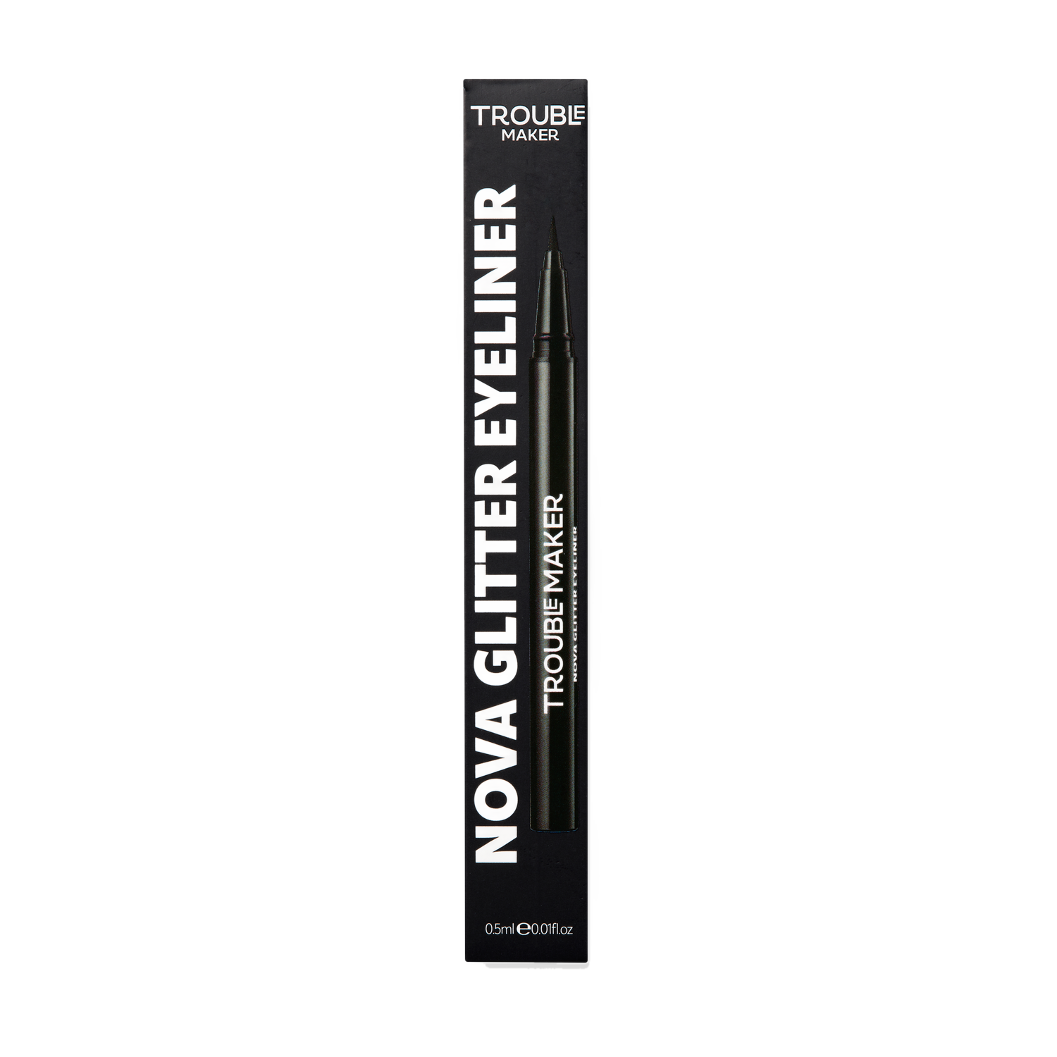Trouble Maker Nova Glitter Liquid Eyeliner Pen Black Hole Black