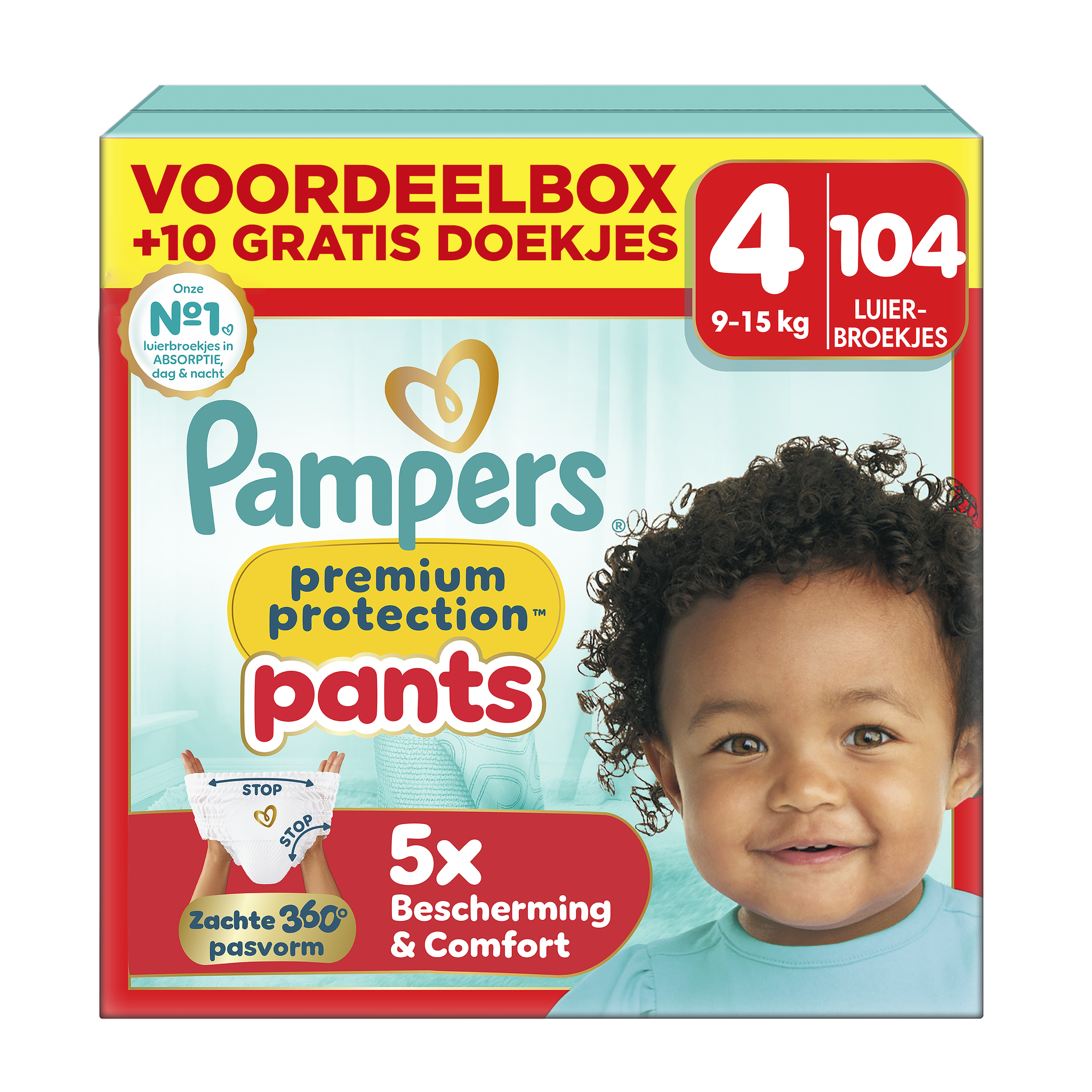 Pampers Premium Protection Pants Voordeelbox Luierbroekjes Maat 4 9-15 kg 104 stuks + 10 gratis billendoekjes