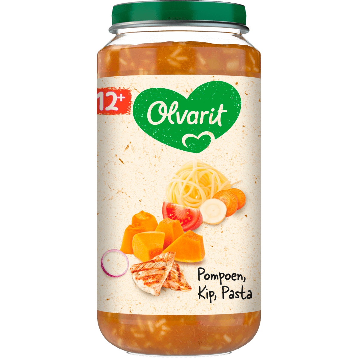 Olvarit Pompoen Kip Pasta 12+ Maanden 250 gram