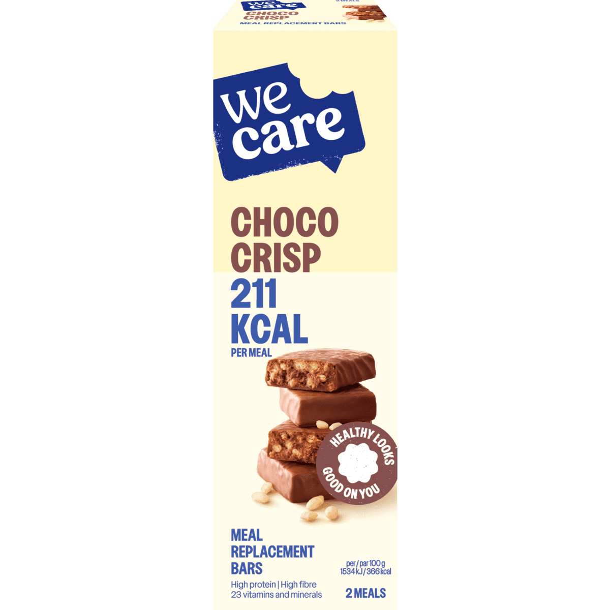WeCare Bars Choco Crisp 2 stuks