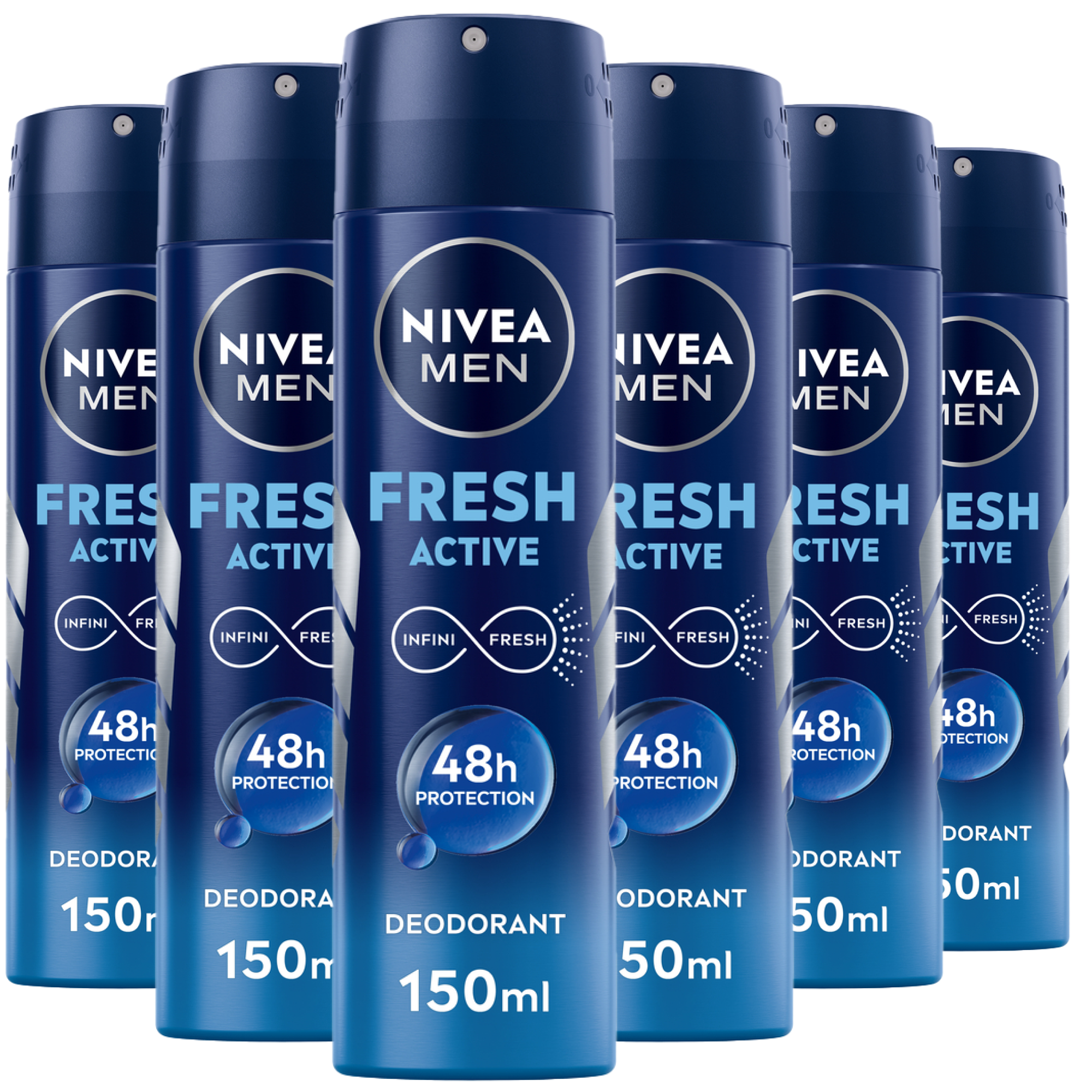 NIVEA MEN Fresh Active Deodorant Spray 150 ML Multipack 6 stuks