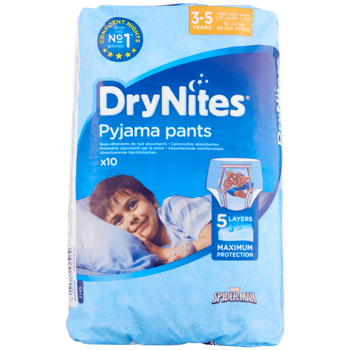 DryNites Culottes Absorbantes Fille 16-23kg - Lot De 10 - Protection Nuit