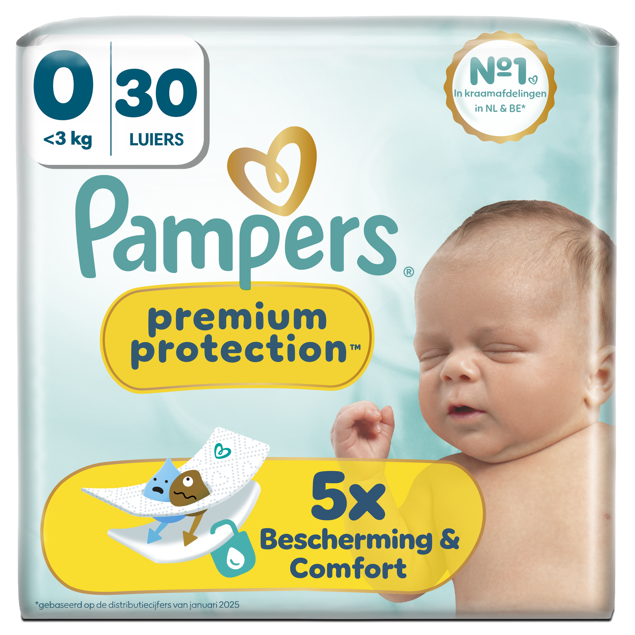 Pampers Premium Protection Luiers Maat 0-3 kg 30 stuks