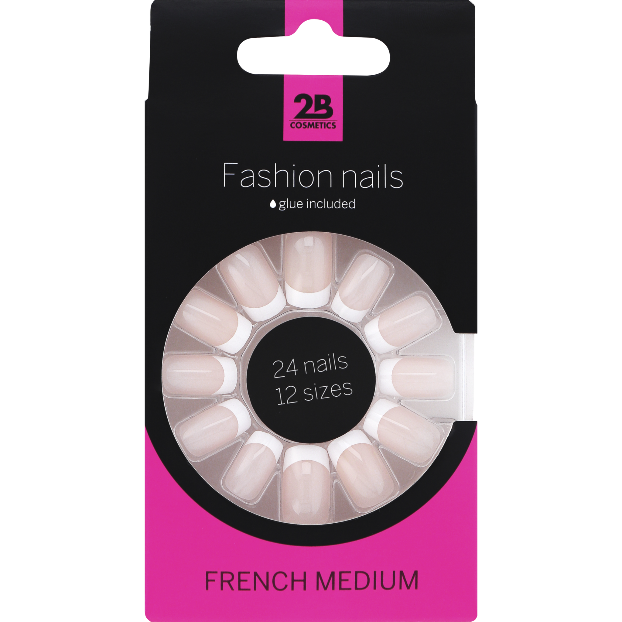 2B Fashion Nails Kunstnagels French Medium 24 stuks