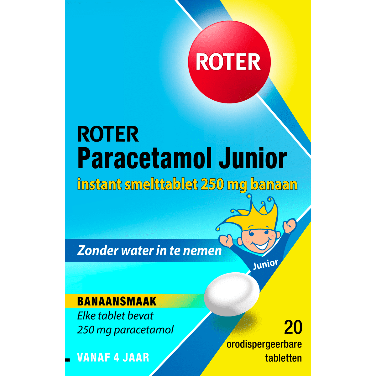 Roter Paracetamol smelttablet 250 mg Junior 20 tabletten 20 EA | Etos