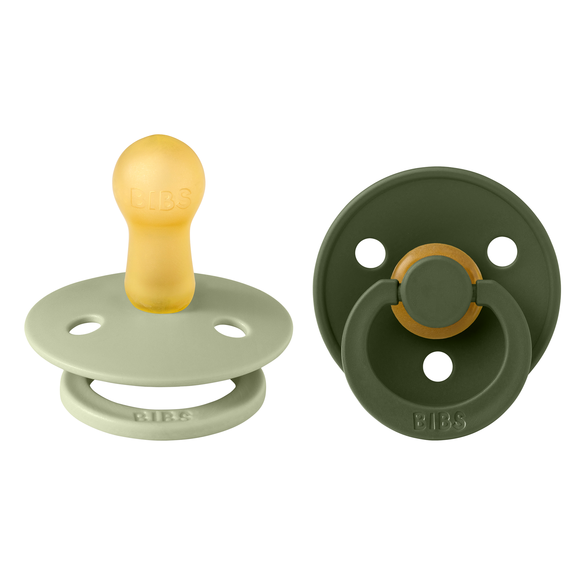 BIBS Colour Fopspeen Rond Latex Maat 2 Sage/Hunter Green 2 stuks