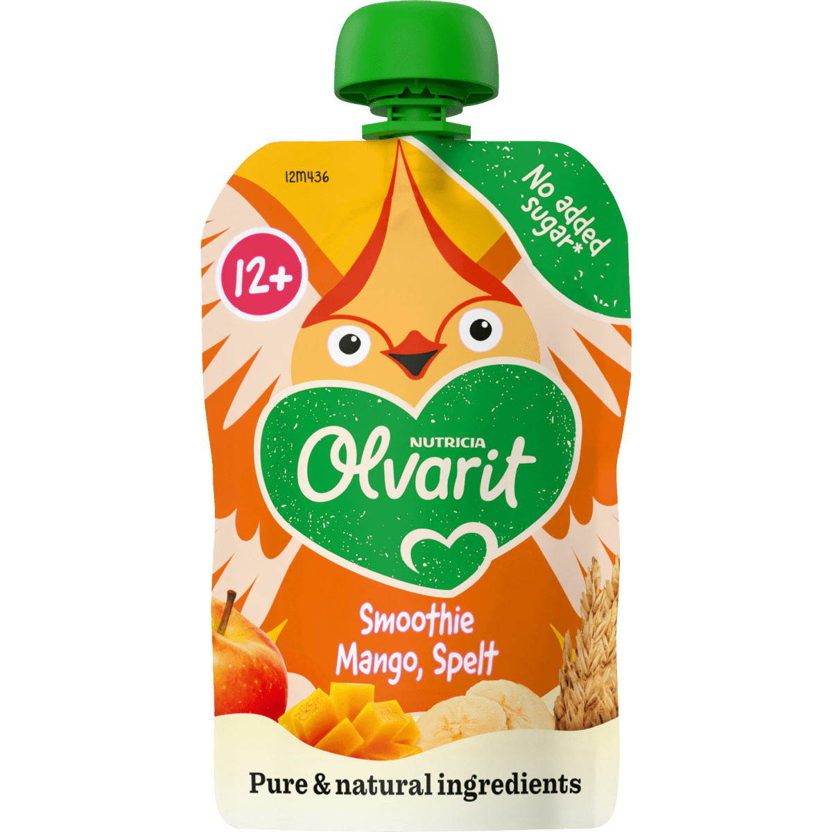 Olvarit Knijpfruit Smoothie Mango Spelt 12+ Maanden 100 gram
