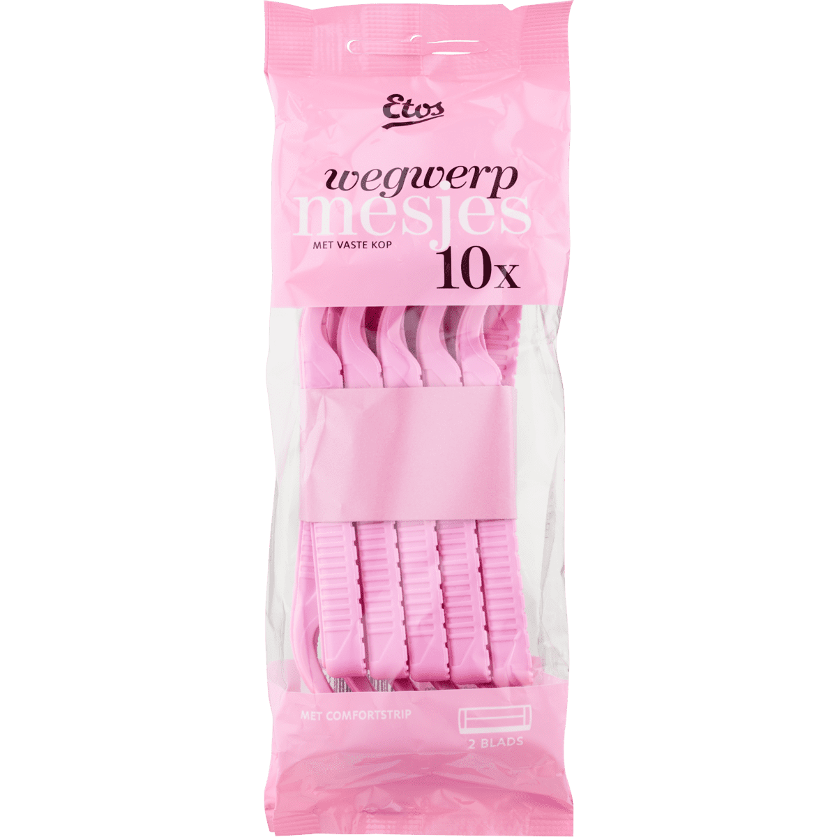 Etos 2-Blads Wegwerpmesjes Roze 10 stuks