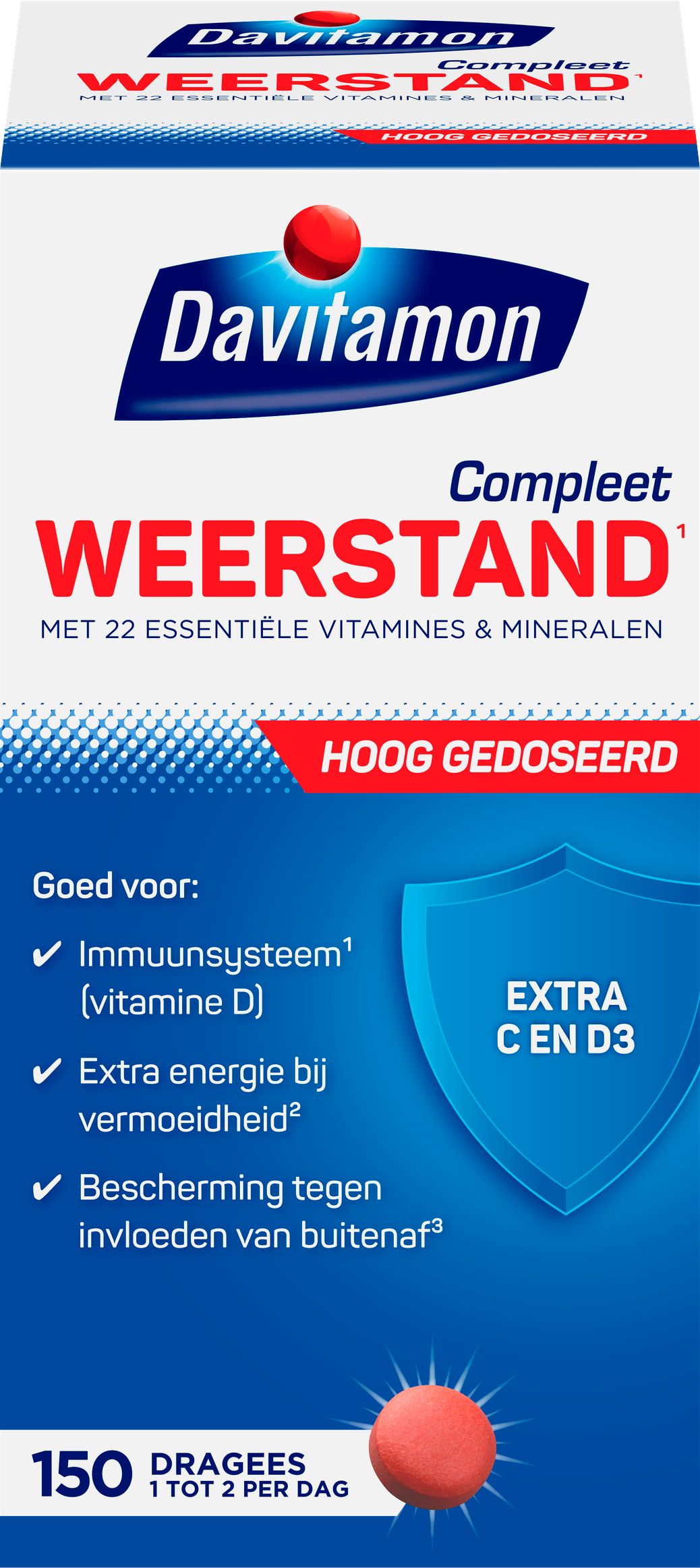 Davitamon Compleet Weerstand Vitamine C & D3 Forte Dragees 150 stuks