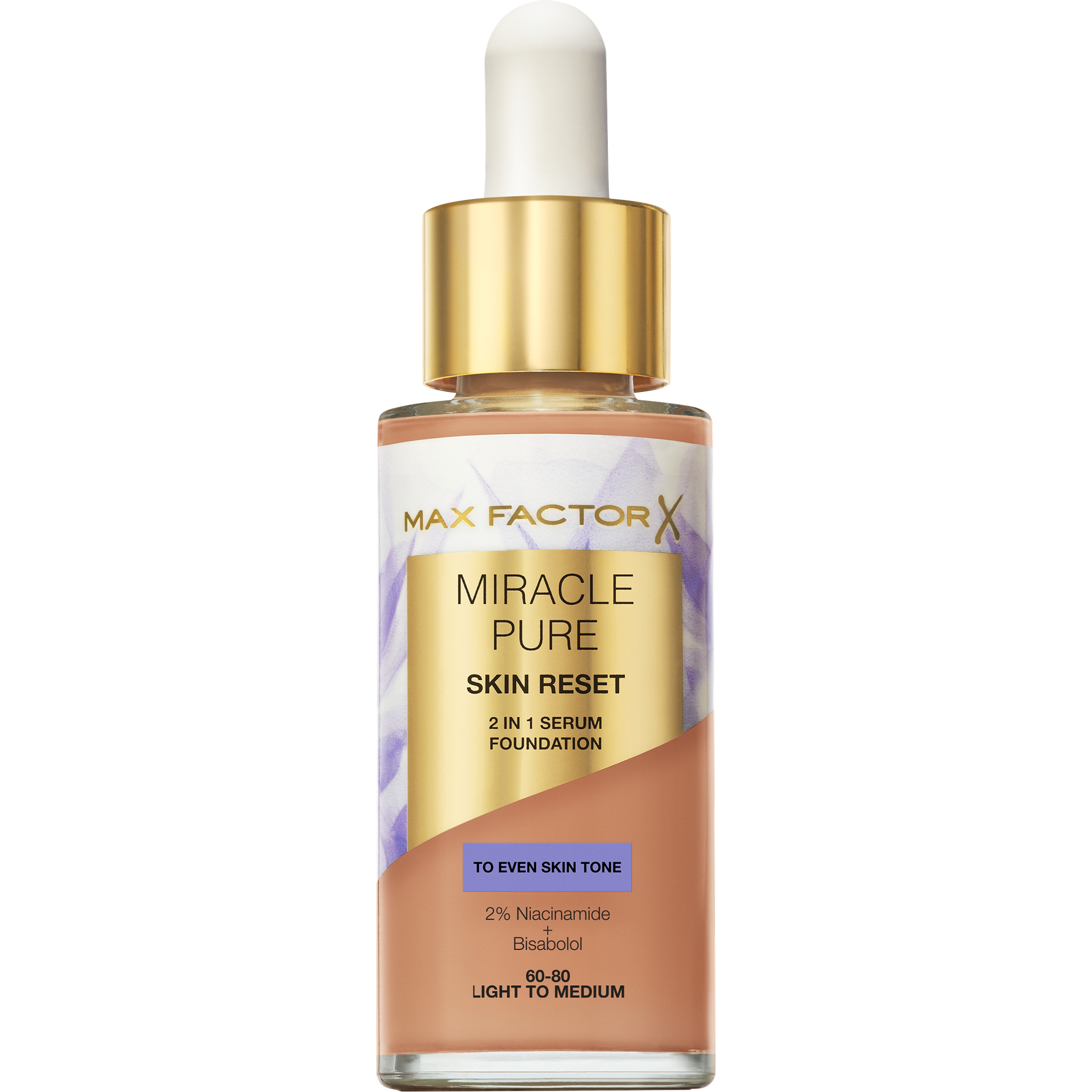 Max Factor Miracle Pure Serum Foundation 60-80 Light To Medium 30 ML