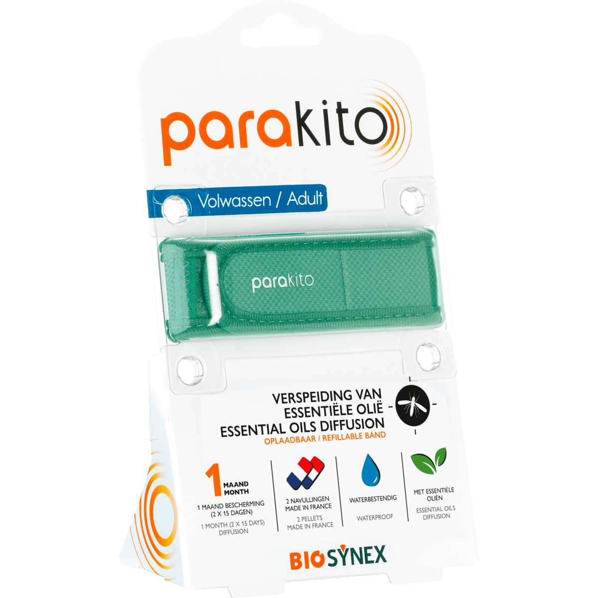 Parakito Anti-Muggen Armband Volwassen Kaki