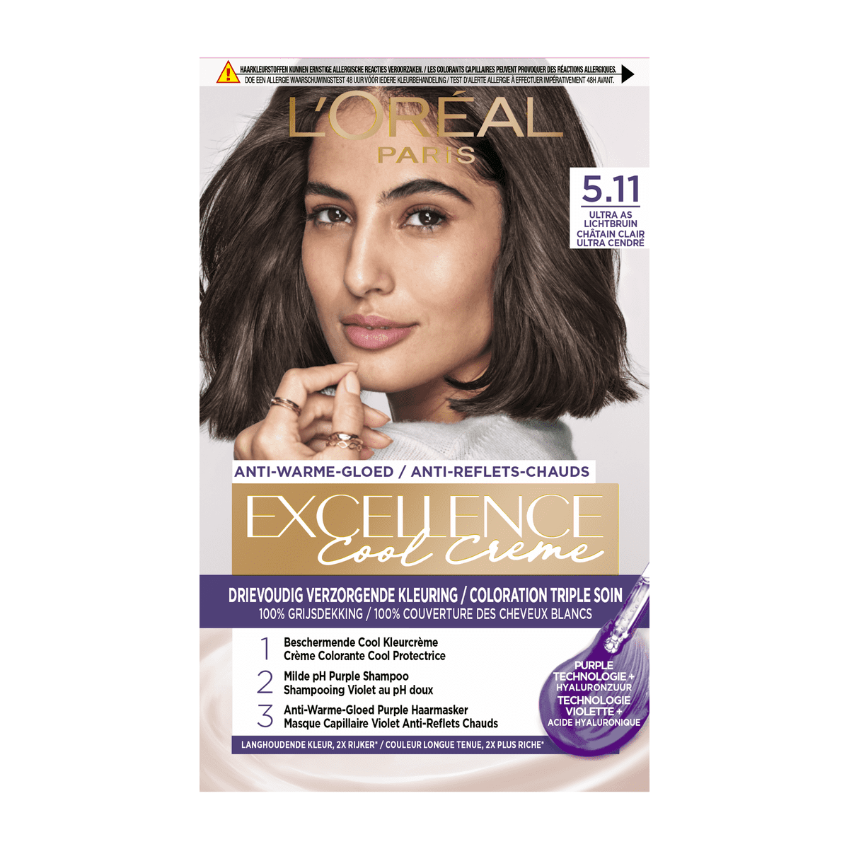 L'Oréal Paris Excellence Cool Creams Haarverf 5.11 Ultra Ash Lichtbruin