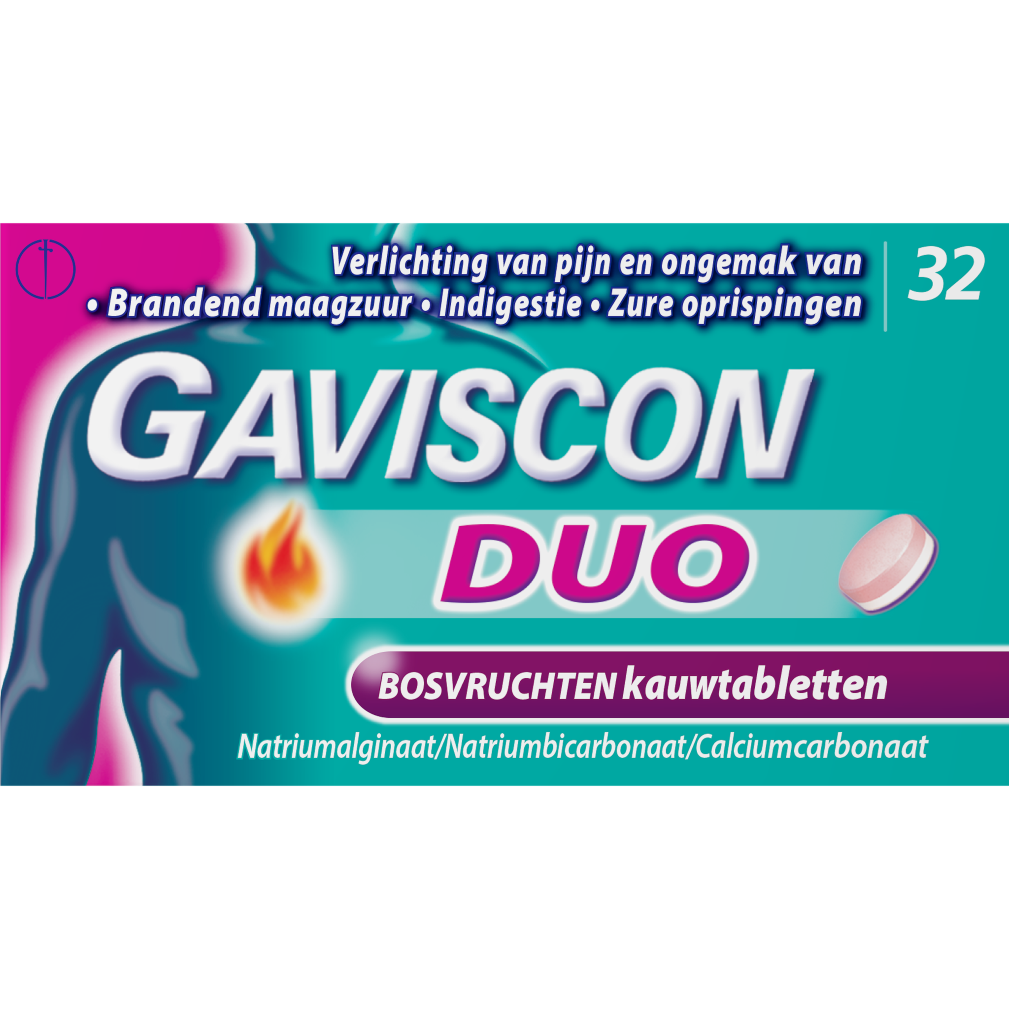 Gaviscon tablet duo mixberry 32 stuks