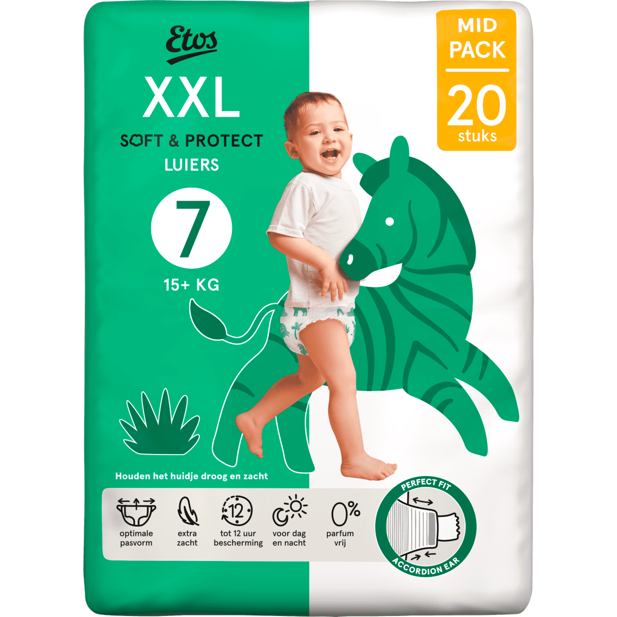 Etos Luiers XXL Maat 7 15+ kg Mid Pack 20 stuks