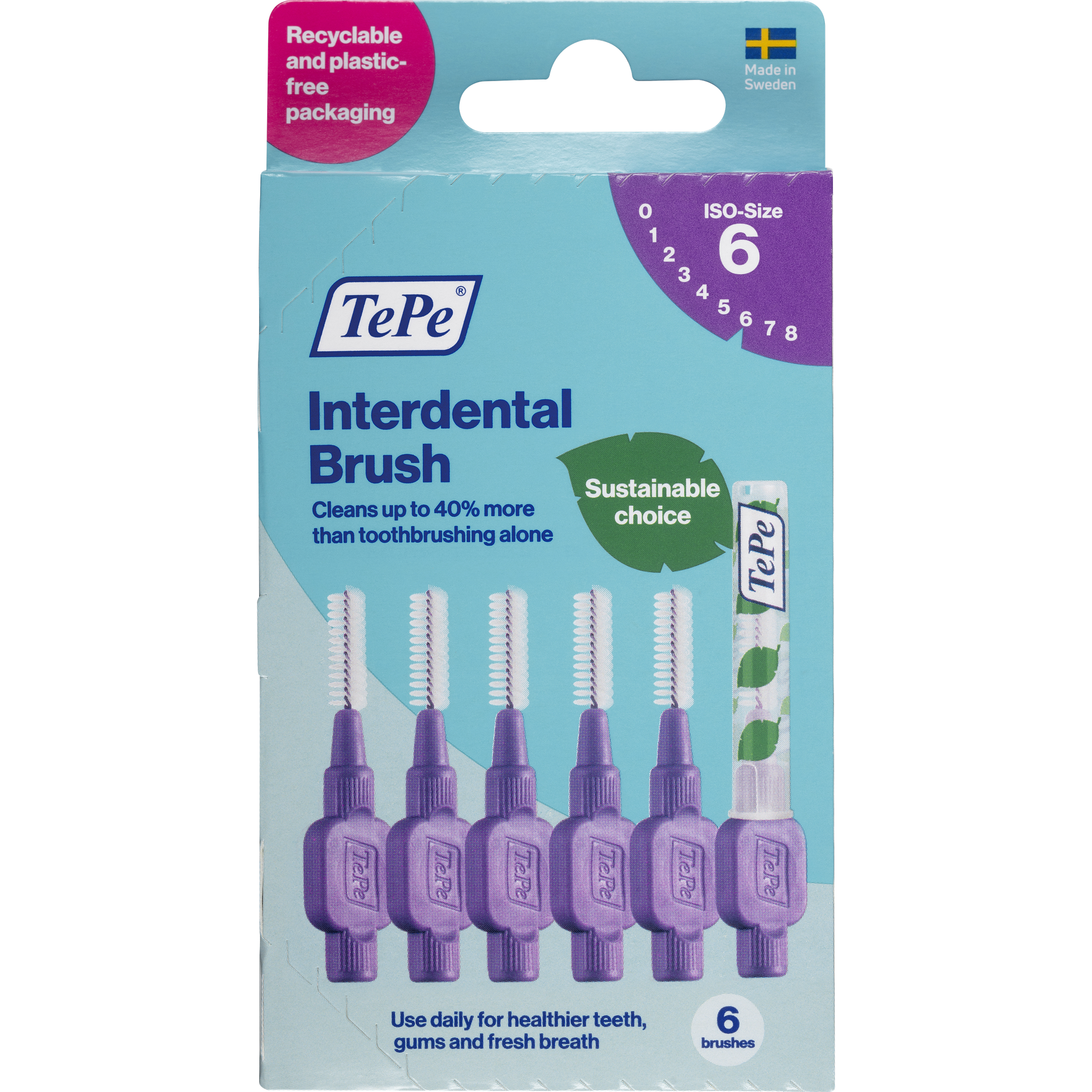 TePe Interdentale Ragers Original Paars ISO Maat 6 1,1 mm 6 stuks