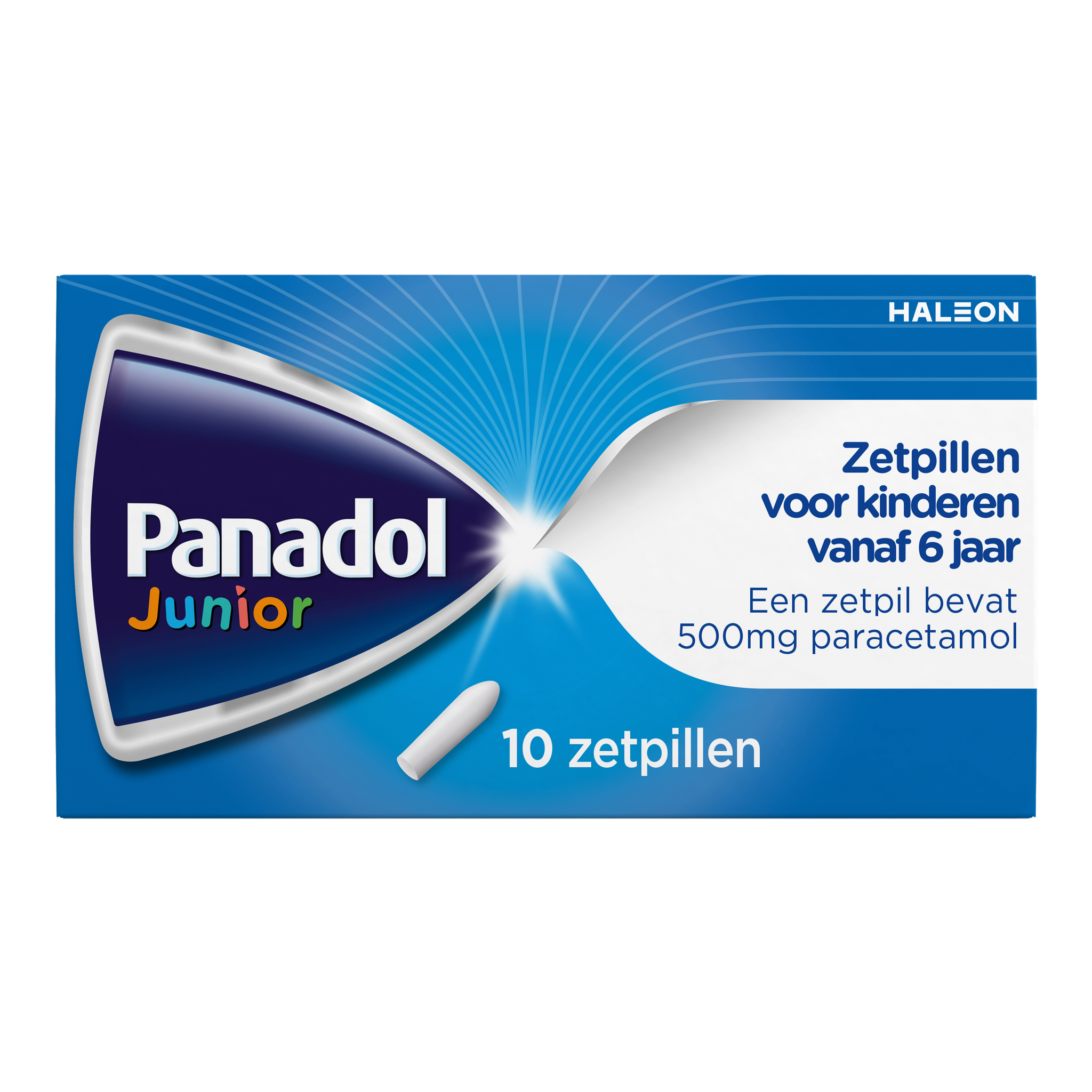 Panadol Junior Zetpillen 500 MG Paracetamol vanaf 6 jaar 10 stuks