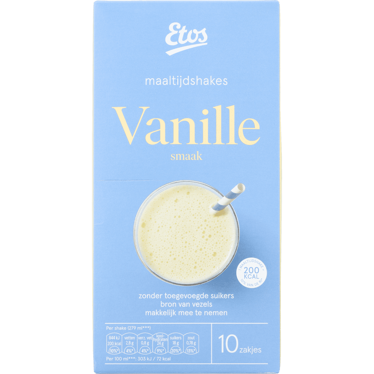 Etos Maaltijdshake Vanille Sachets 10 stuks