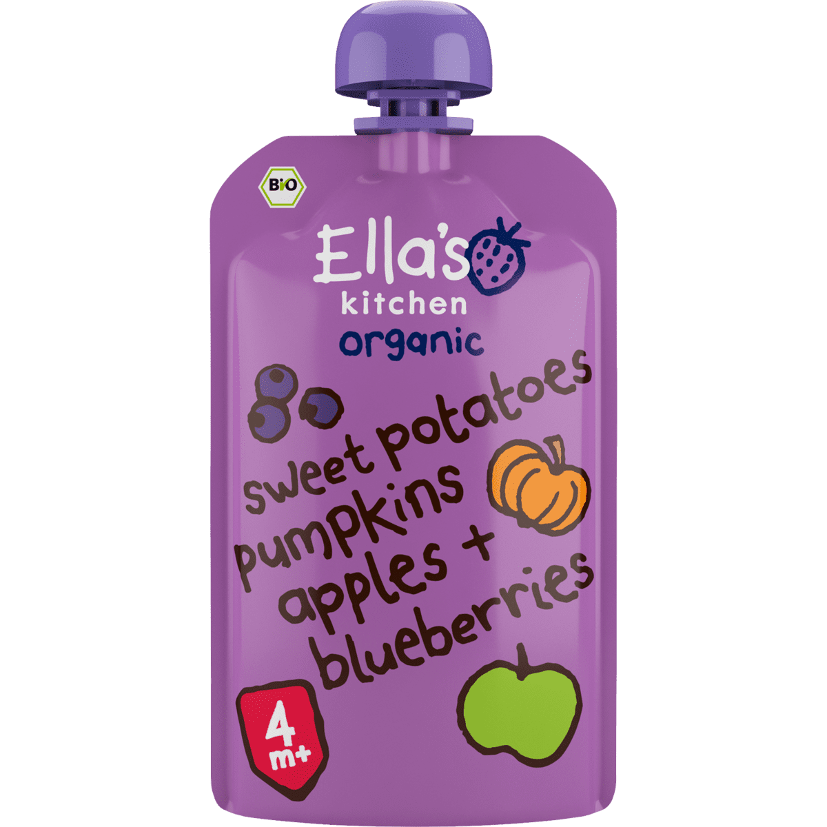 Ella's Kitchen Bio Knijpfruit Zoete Aardappel Pompoen Appel Bes 4+ Maanden 120 gram