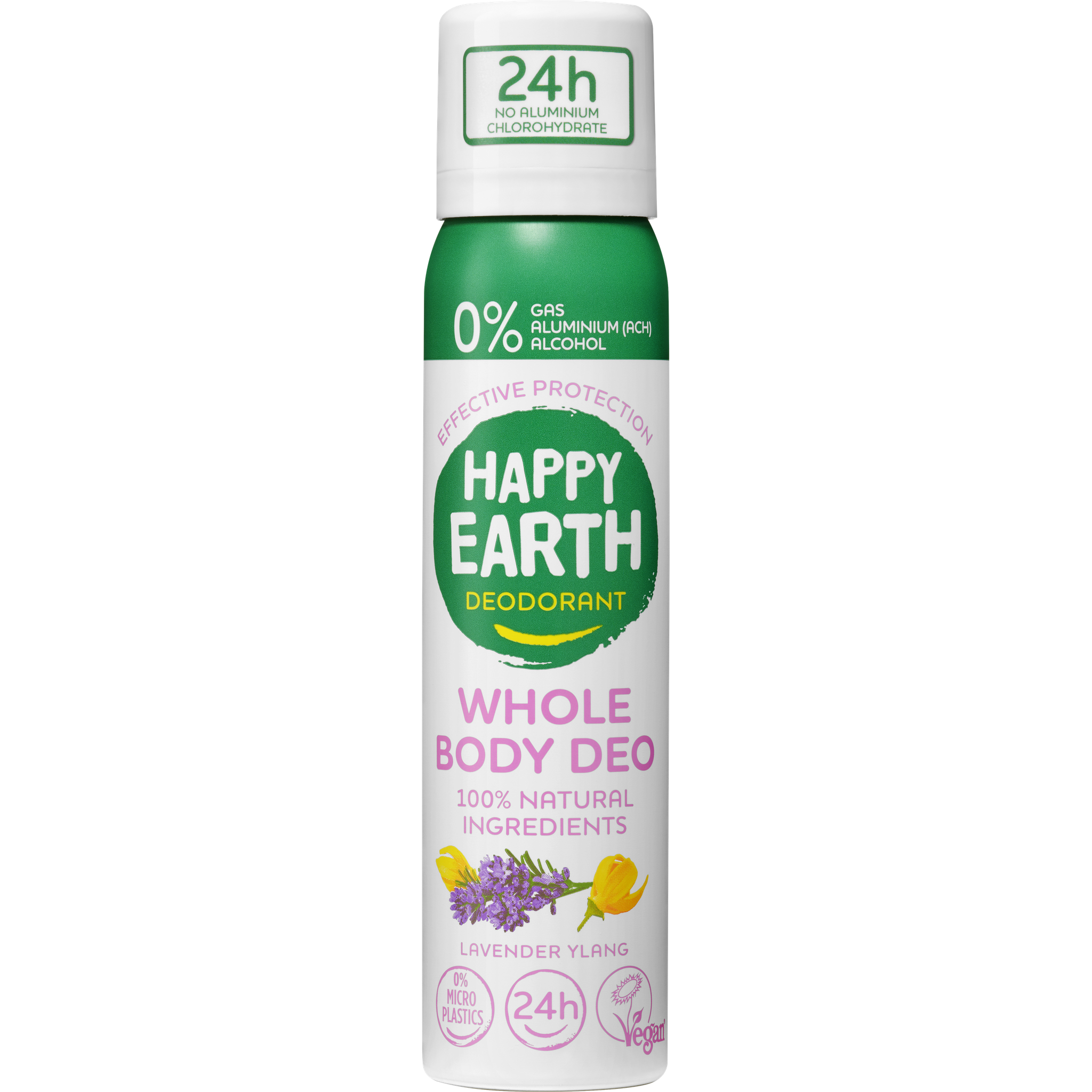 Happy Earth 100% Natural Whole Body Lavender Ylang Deodorant Spray 100 ML