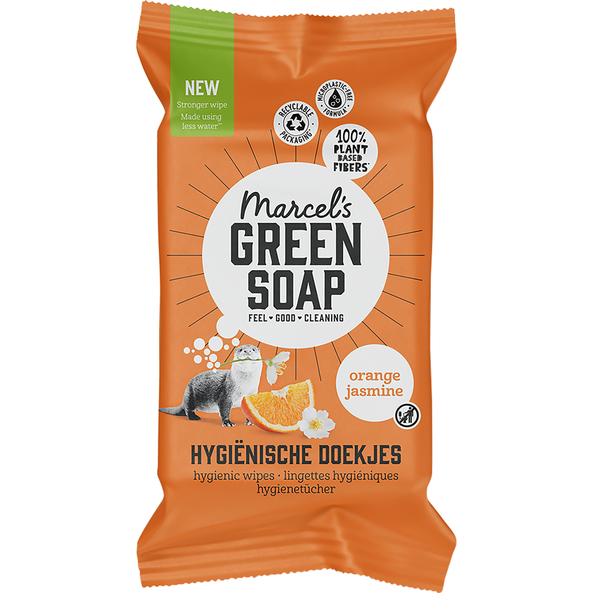 Marcel's Green Soap Hygiënische Doekjes Sinaasappel & Jasmijn 60 stuks