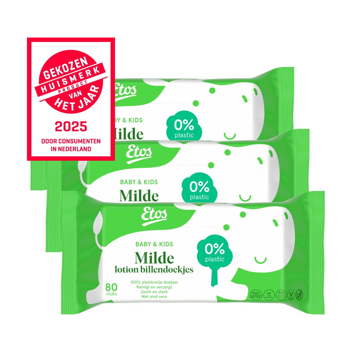 Etos Baby & Kids Milde Lotion Billendoekjes 3x80 stuks