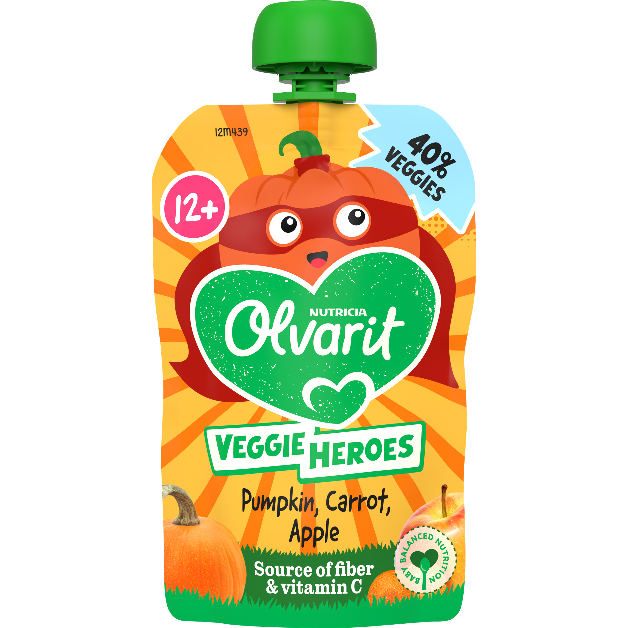 Olvarit Knijpfruit Pompoen Wortel Appel 12+ Maanden 100 gram