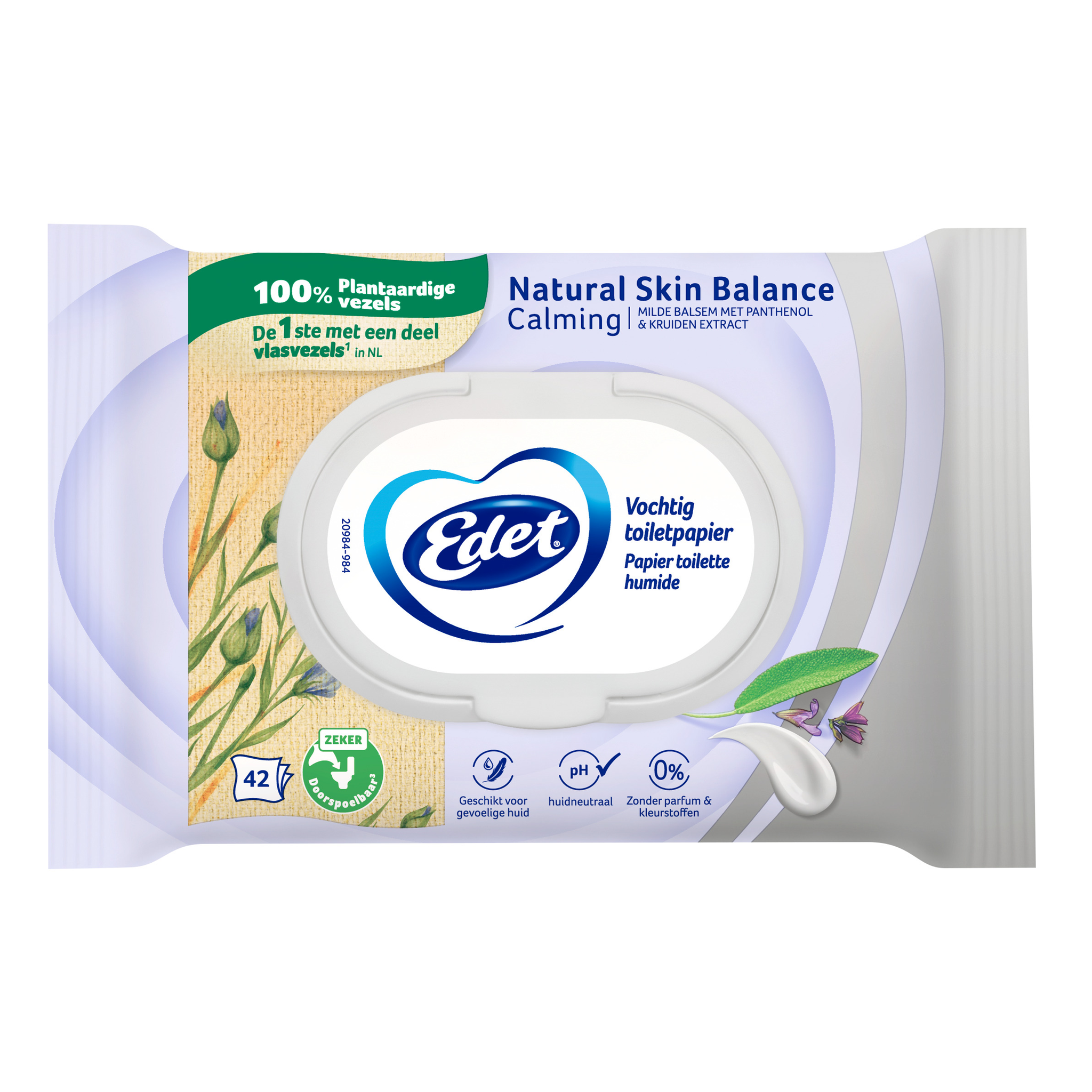 Edet Natural Skin Balance Vochtig Toiletpapier 42 stuks