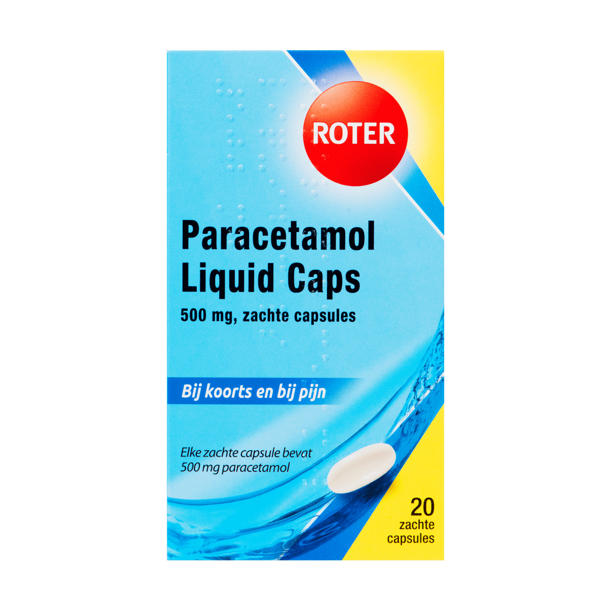 Roter Paracetamol Liquid Capsules 500 MG Tabletten 20 stuks