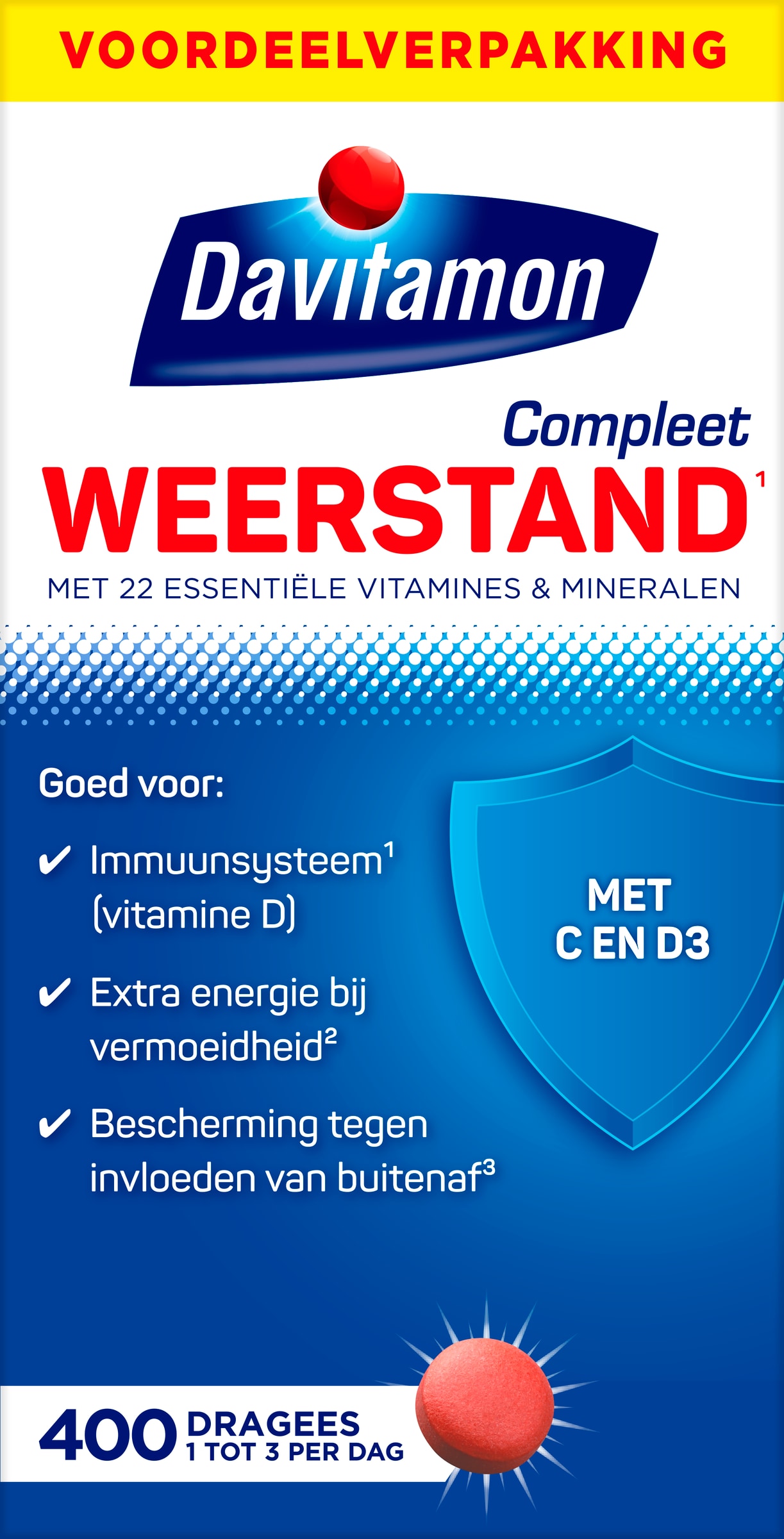 Davitamon Compleet Weerstand Vitamine C & D3 Dragees 400 stuks