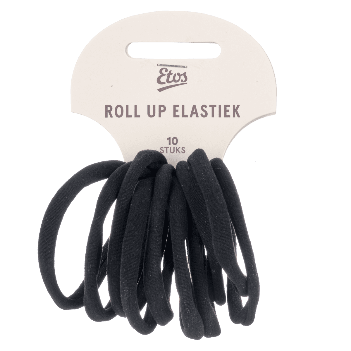 Etos Elastieken Roll Up Small Zwart 10St