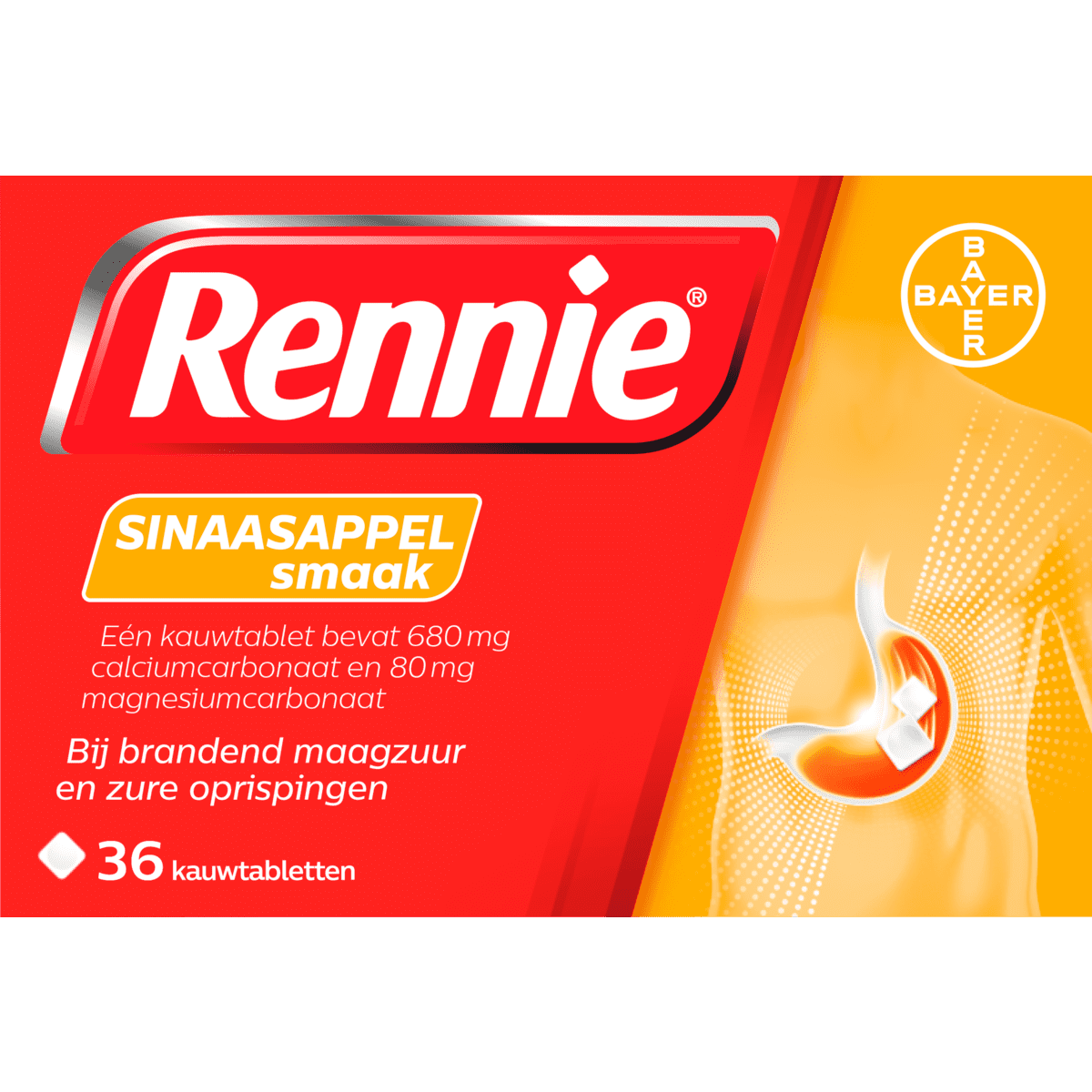 Rennie Sinaasappel Kauwtabletten Bij Brandend Maagzuur 36 stuks