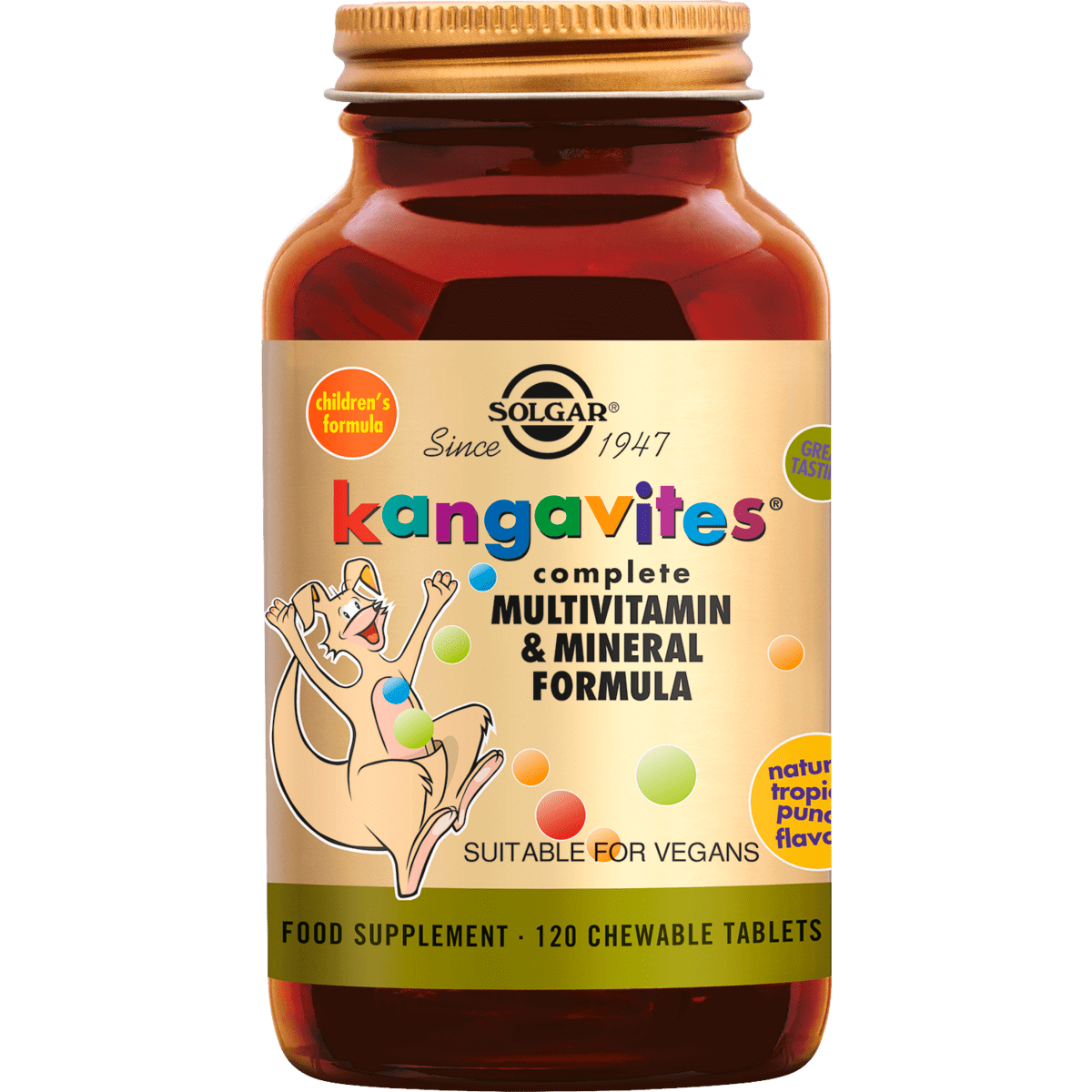 Solgar Kangavites Tropical Punch Kauwtabletten 120 stuks