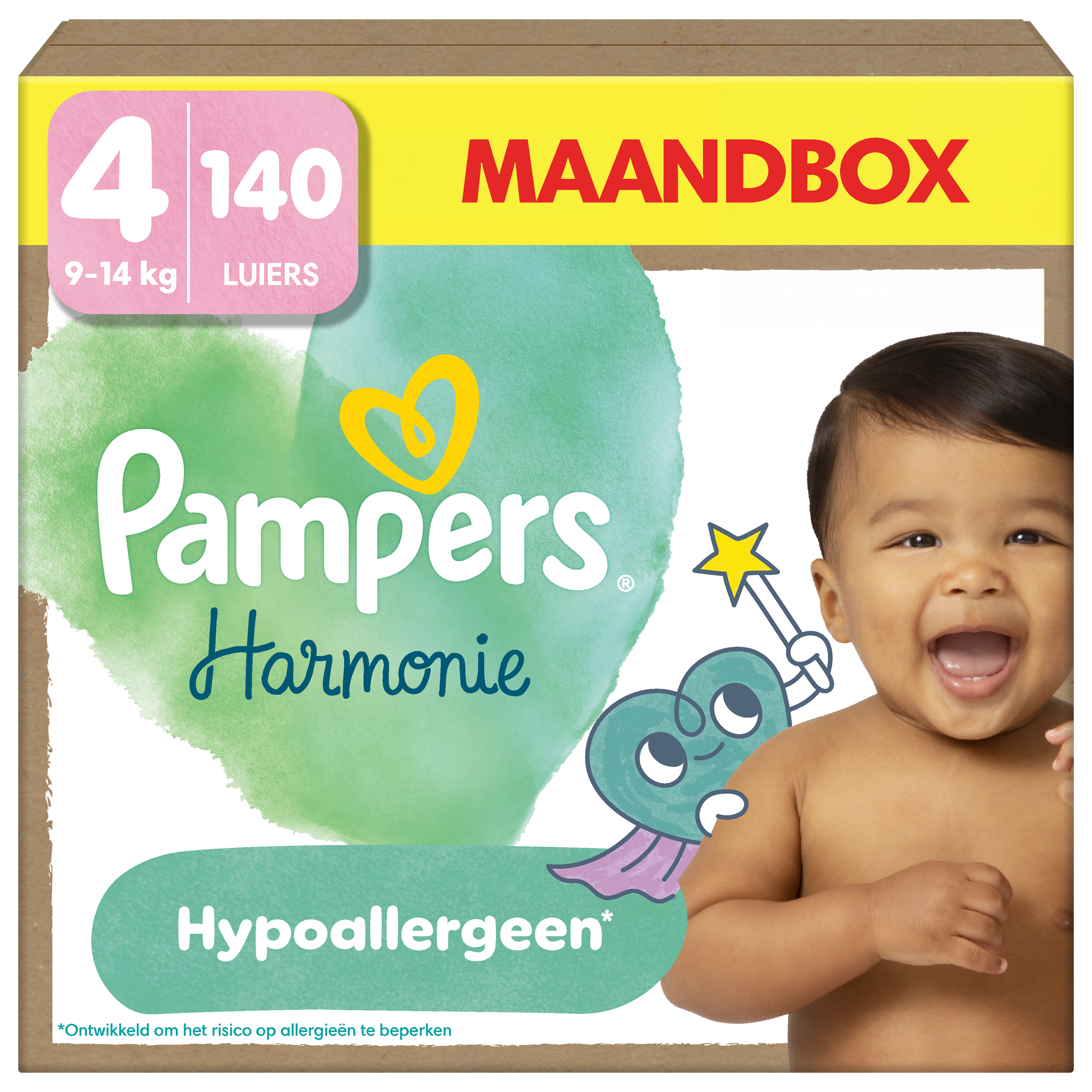 Pampers Harmonie Maandbox Luiers Maat 4 9-14 kg 140 stuks
