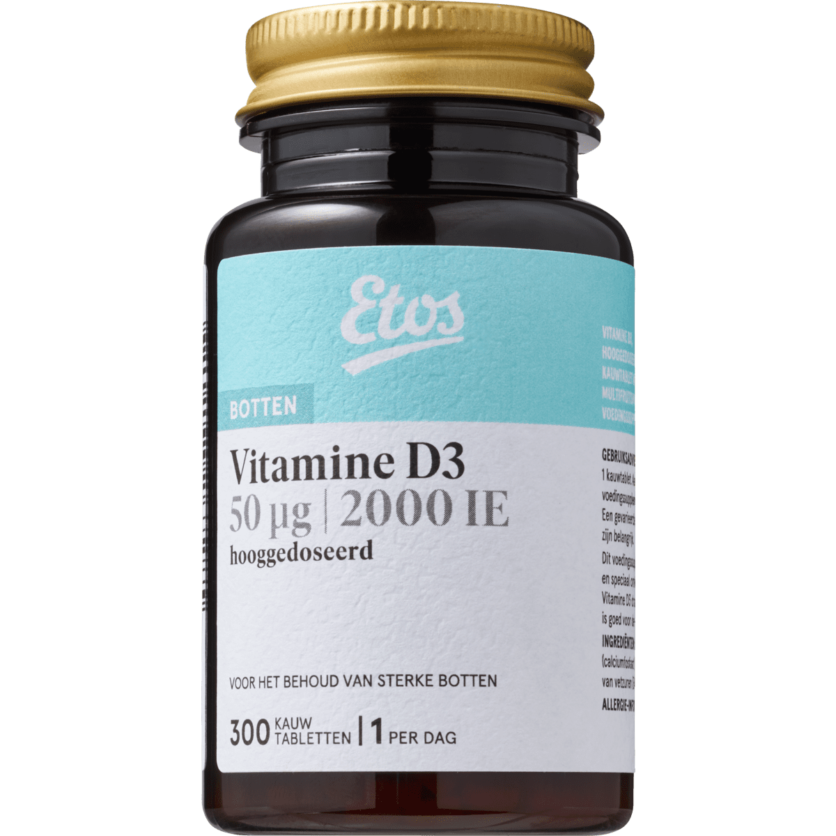 Etos Vitamine D3 50 ug Kauwtabletten Multifruit 300 stuks 300 EA Etos